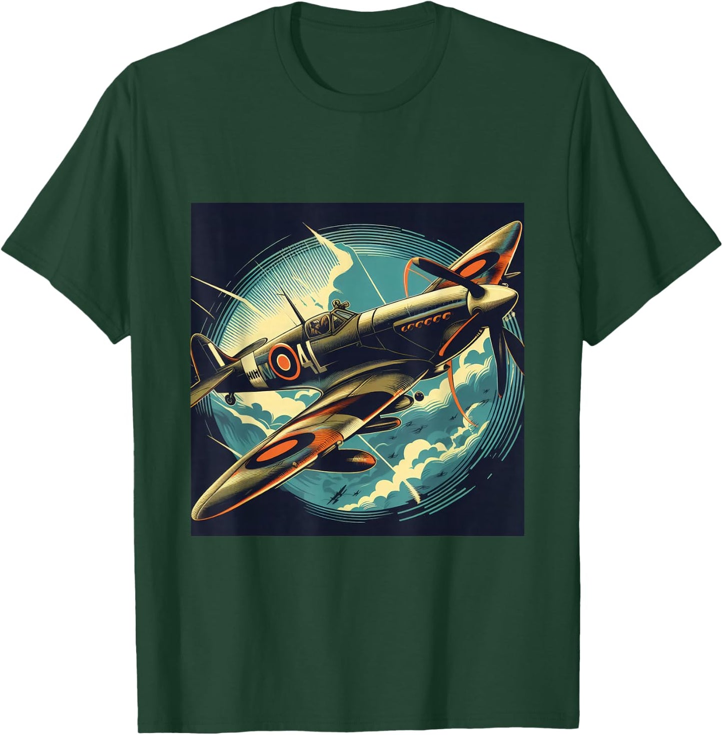 Spitfire Iconic WW2 Airplane Warbird T-Shirt - T-Shirt | Forest