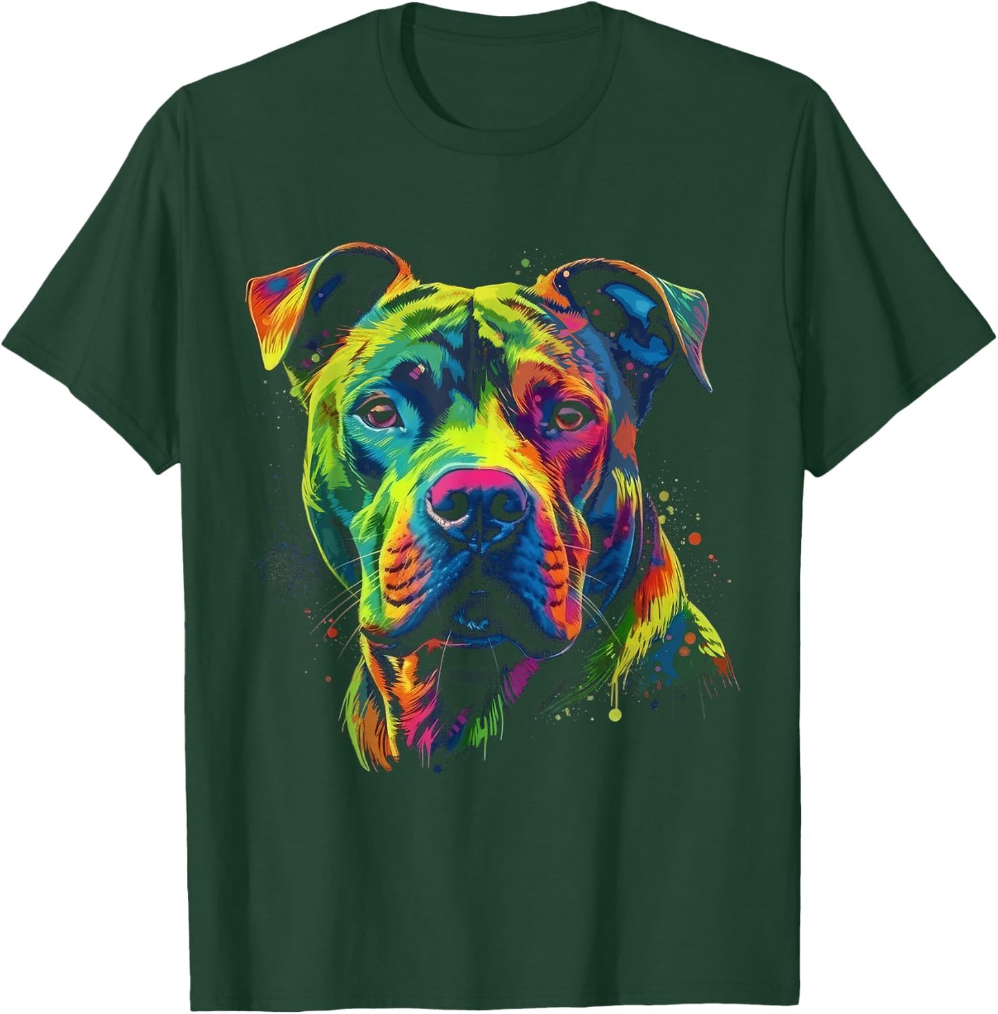 Pit Bull Mom Dog Lover Colorful Artistic Pitbull Owner Women T-Shirt - T-Shirt | Forest