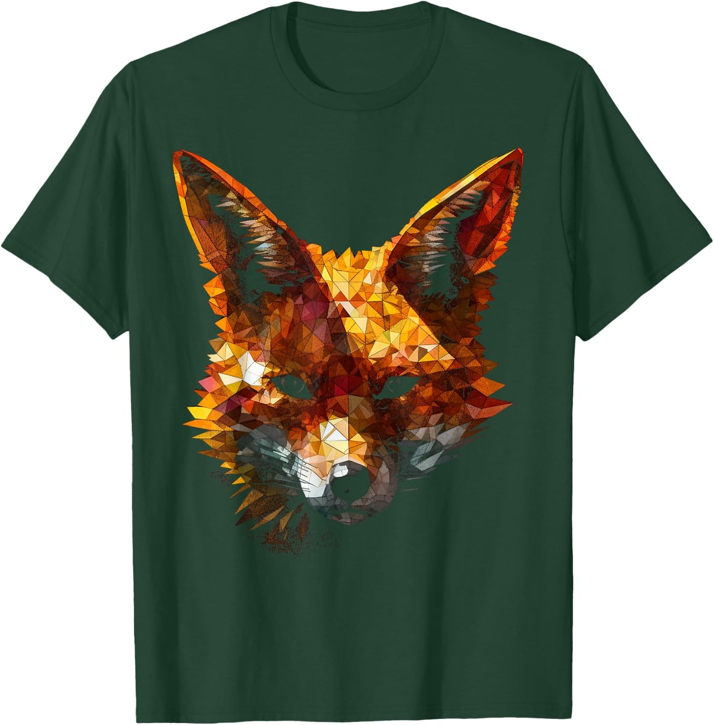 Fox Polygon - Art Animal Fox T-Shirt - T-Shirt | Forest