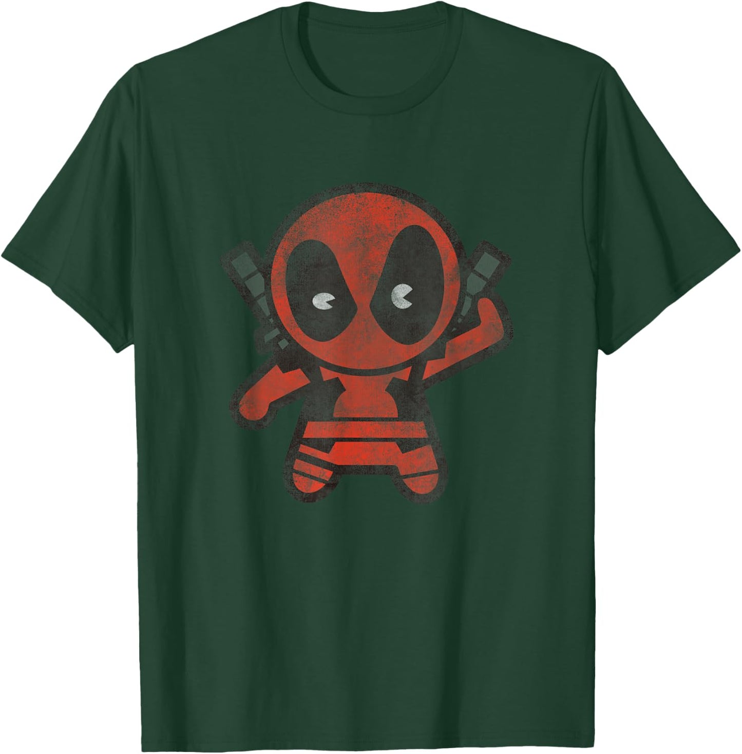 Marvel Kawaii Chibi Deadpool Sassy Portrait Distressed T-Shirt - T-Shirt | Forest