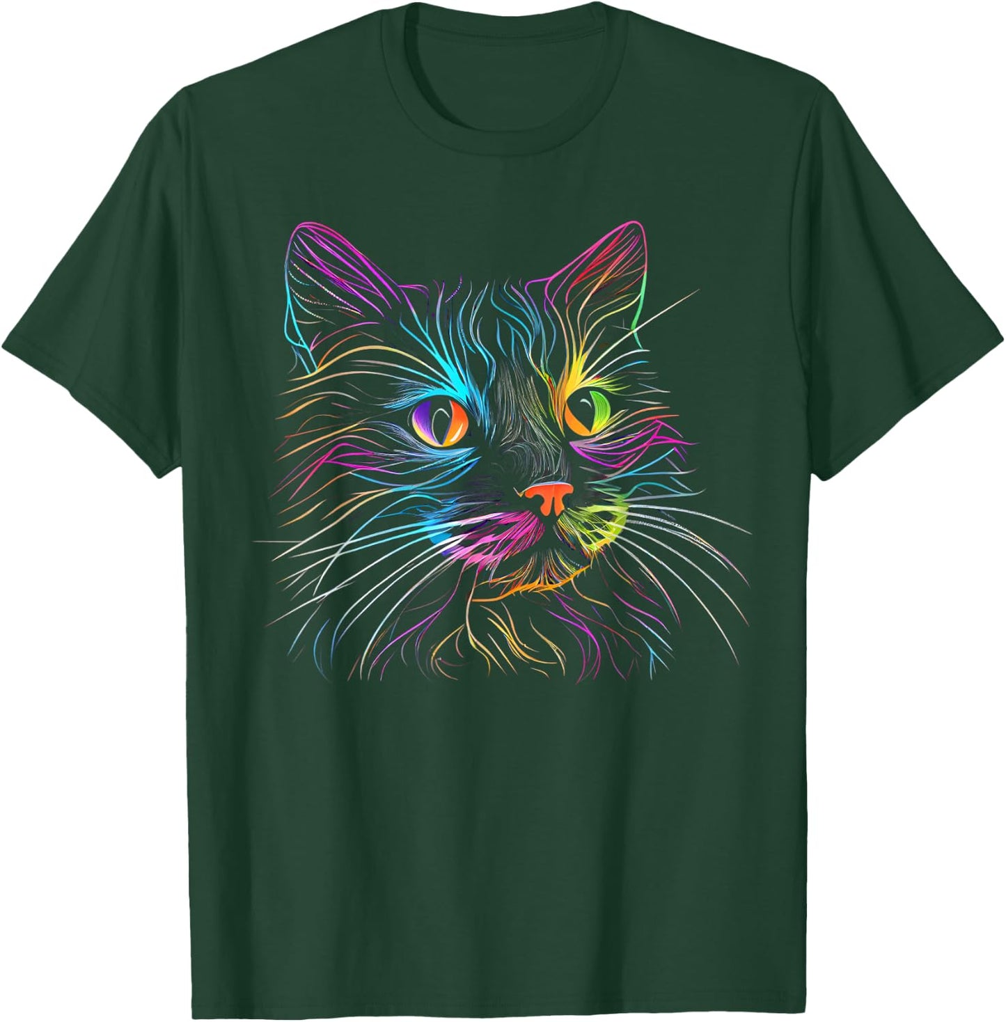 Cats Colorful Cat Cat's Head Catlovers T-Shirt - T-Shirt | Forest