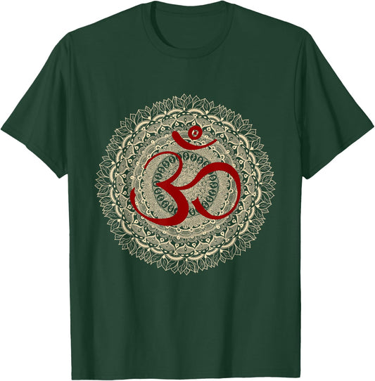 Yoga Symbols by Mona Om Yoga Ohm Hindu Meditation T-Shirt - T-Shirt | Forest