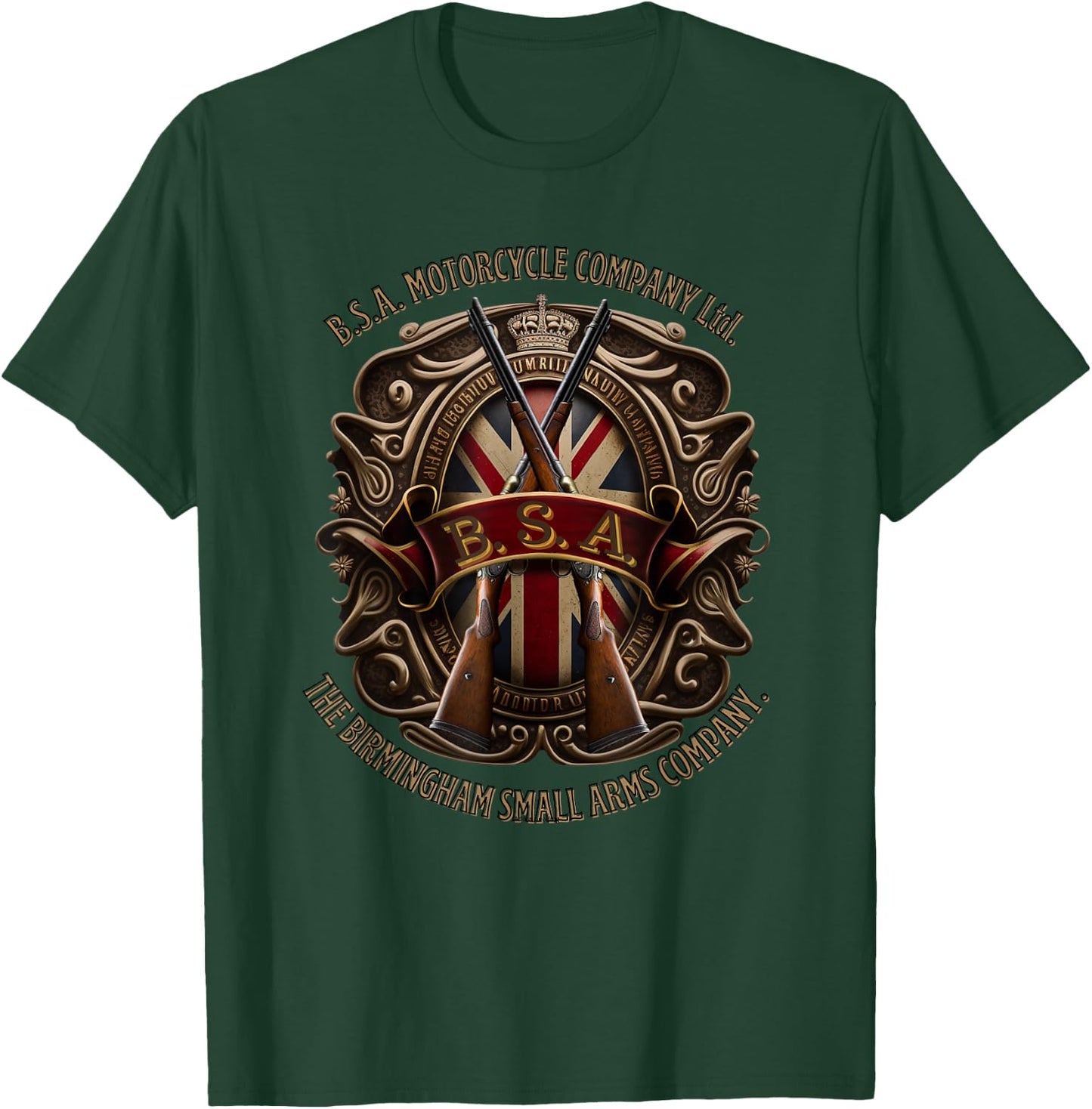 BSA Vintage Style Motorcycle Badge T-Shirt - T-Shirt | Forest