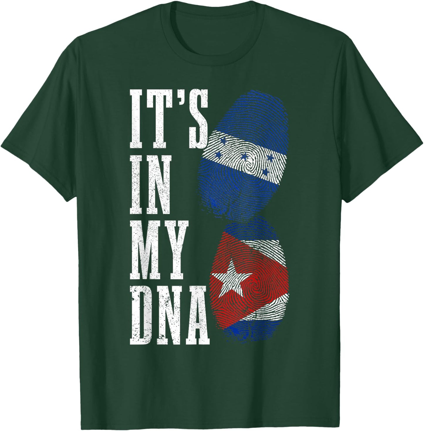 Honduras Cuba In My DNA Cuban Honduran Flag Pride Heritage T-Shirt - T-Shirt | Forest