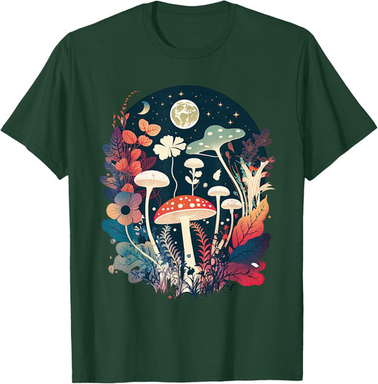 Aesthetic Goblincore and Dark Cottagecore Mushroom T-Shirt - T-Shirt | Forest