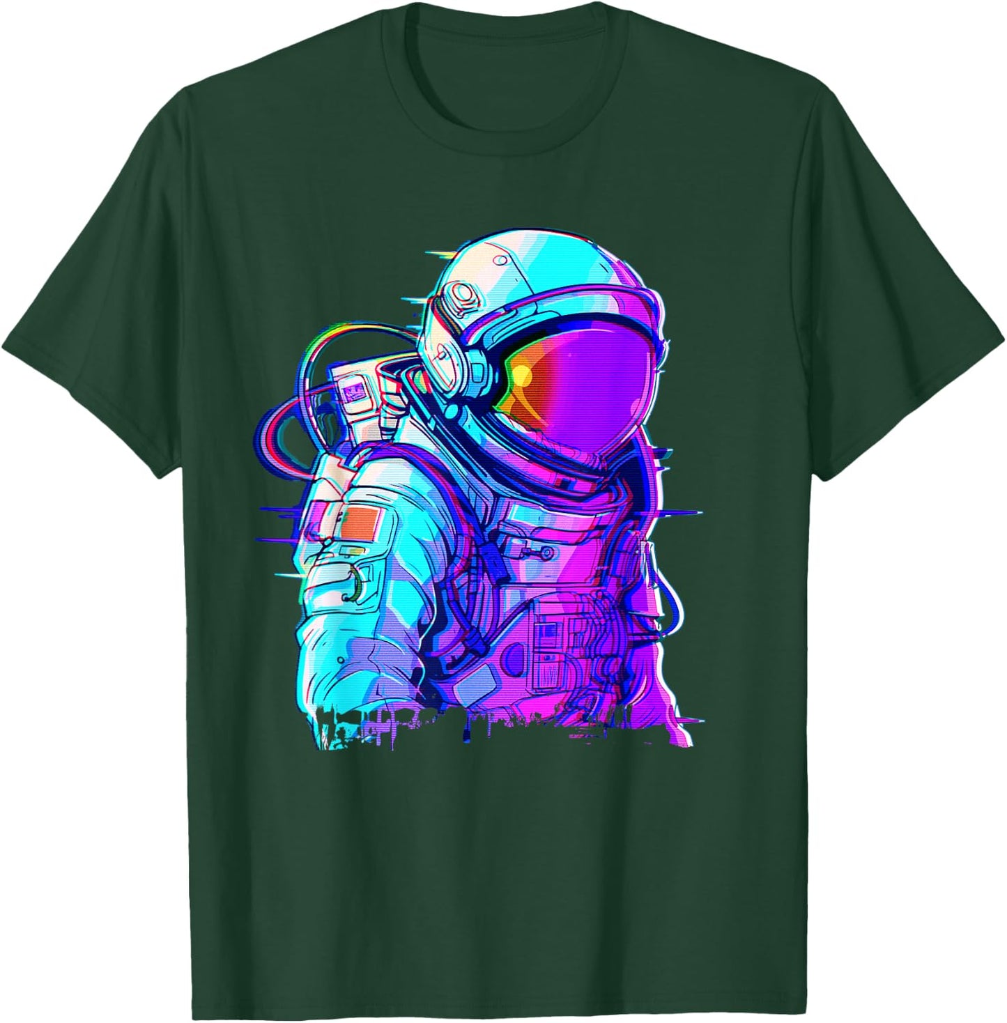 Cyber Astronaut Vaporwave Aesthetic Galaxy Art Space Man T-Shirt - T-Shirt | Forest