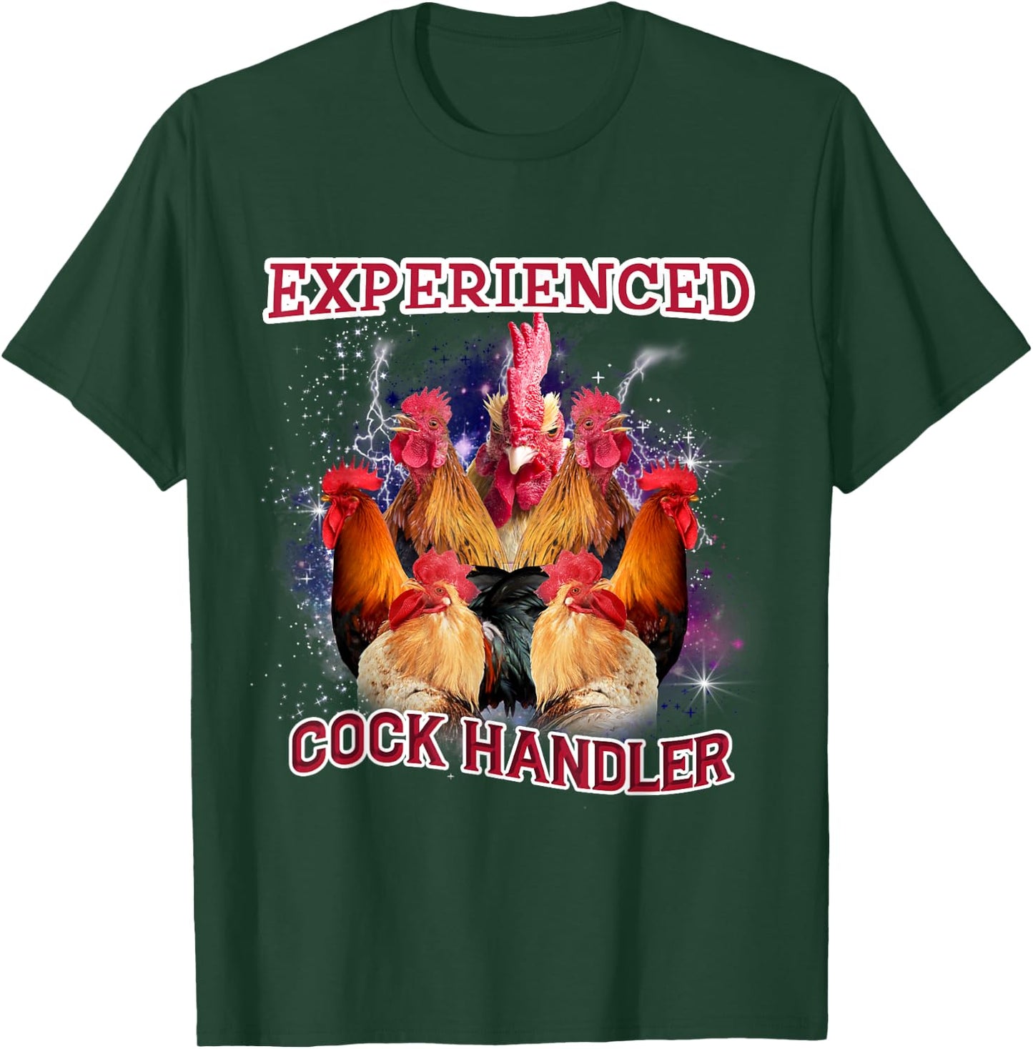 Experienced Cock Handler Funny Rooster Chicken Lover Farmer T-Shirt - T-Shirt | Forest