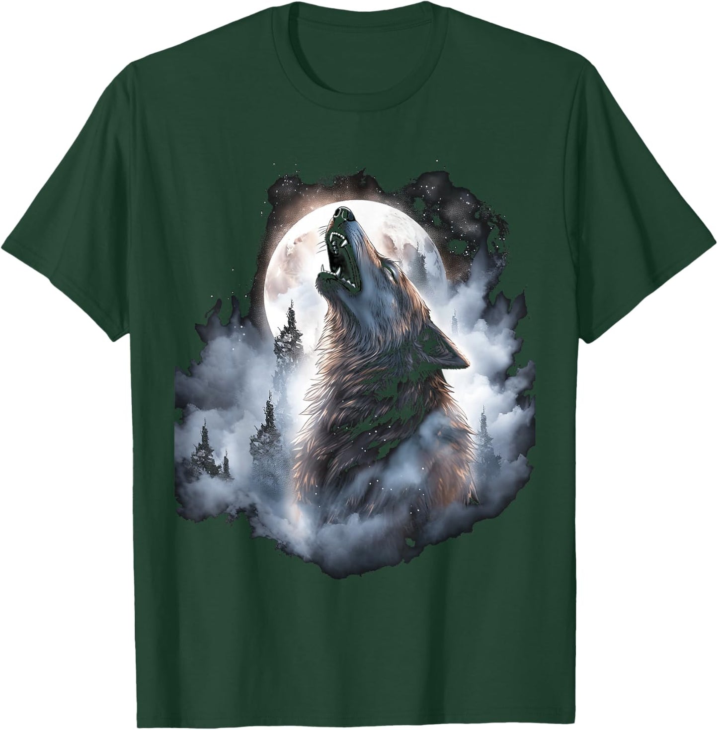 Wolves Howl to the Moon Wolf Wild Animals T-Shirt - T-Shirt | Forest