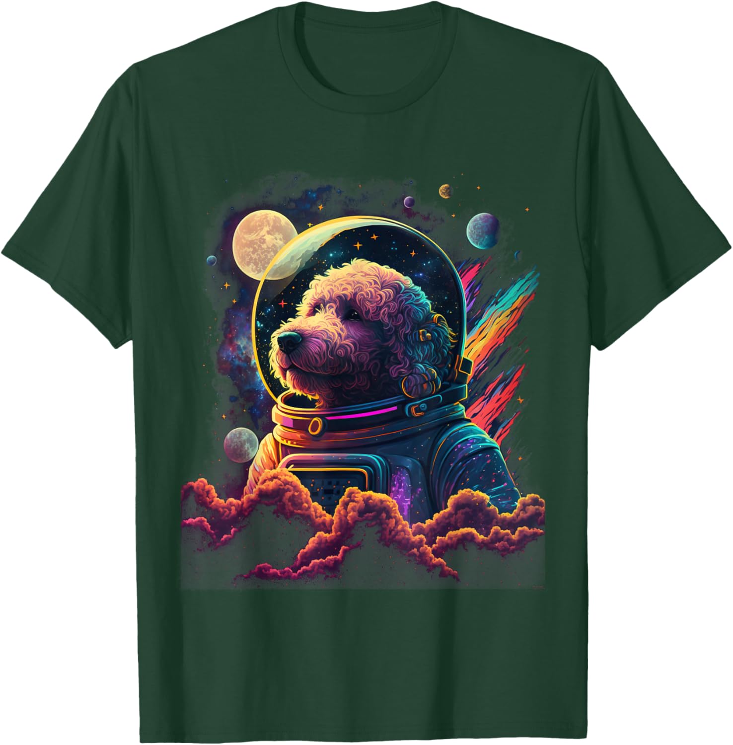 Astronaut Goldendoodle dog Space Galaxy T-Shirt - T-Shirt | Forest