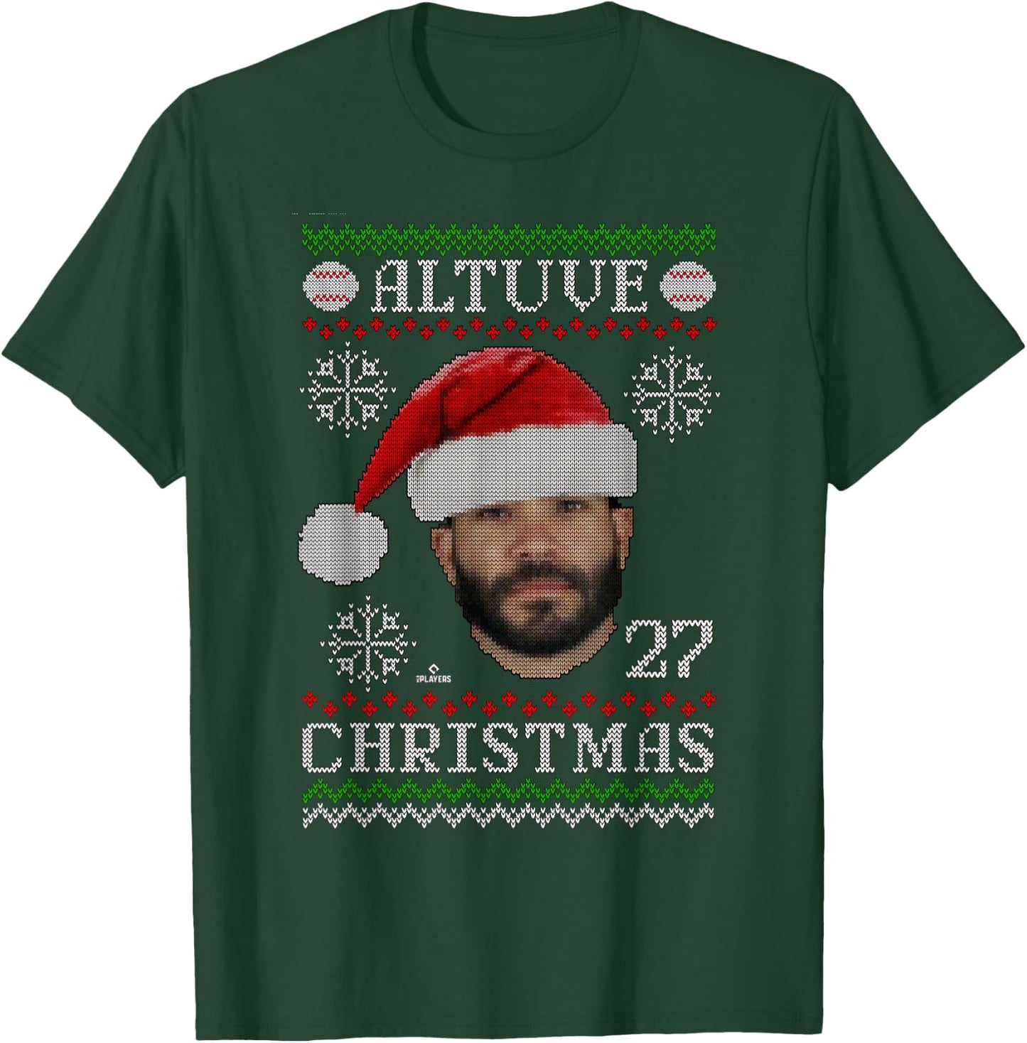 Jose Altuve Houston Baseball Christmas Sweater MLBPA T-Shirt - T-Shirt | Forest