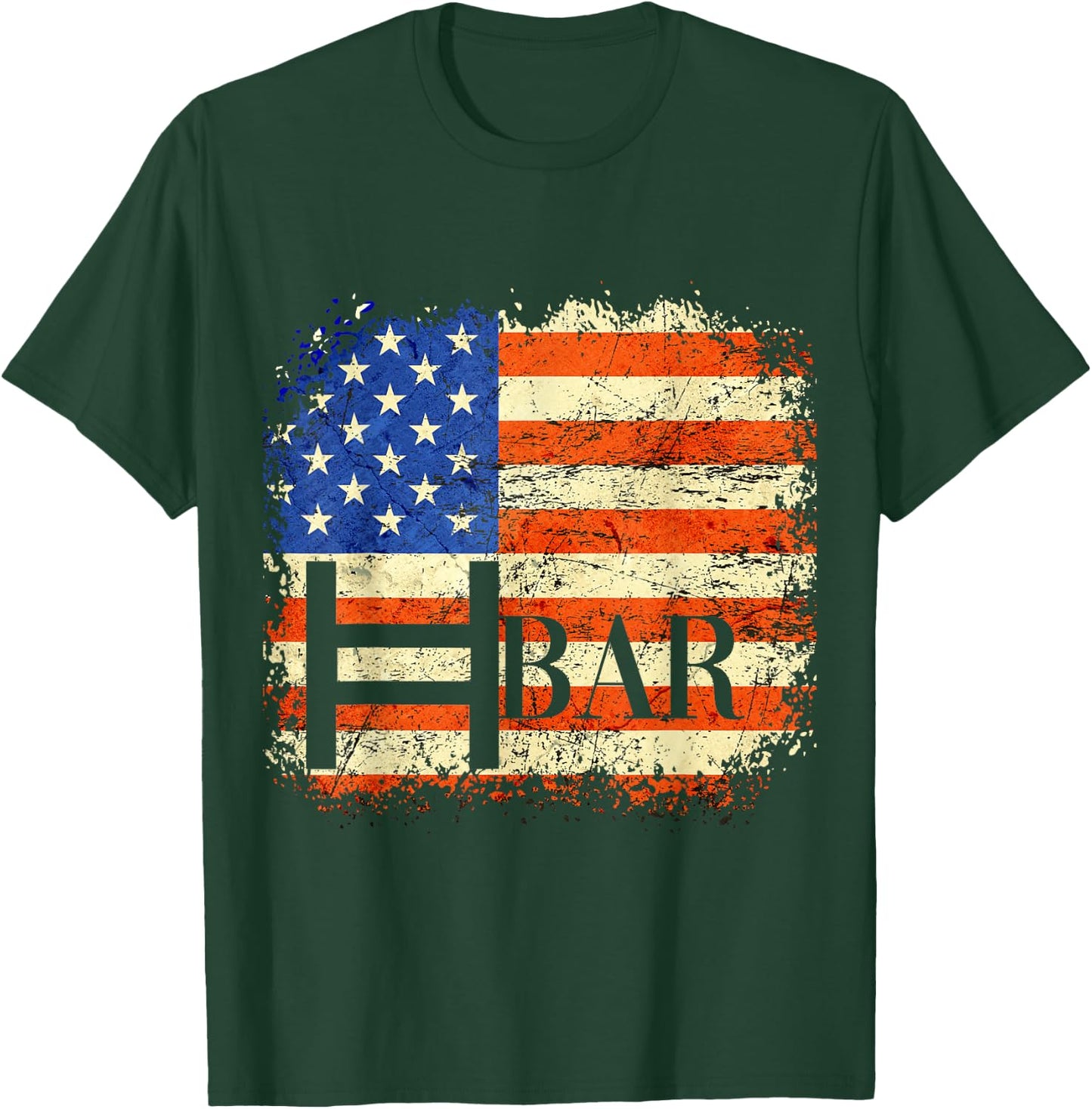 HBAR Crypto USA Flag BULLRUN 2024 HODL Hedera Hashgraph Men T-Shirt - T-Shirt | Forest