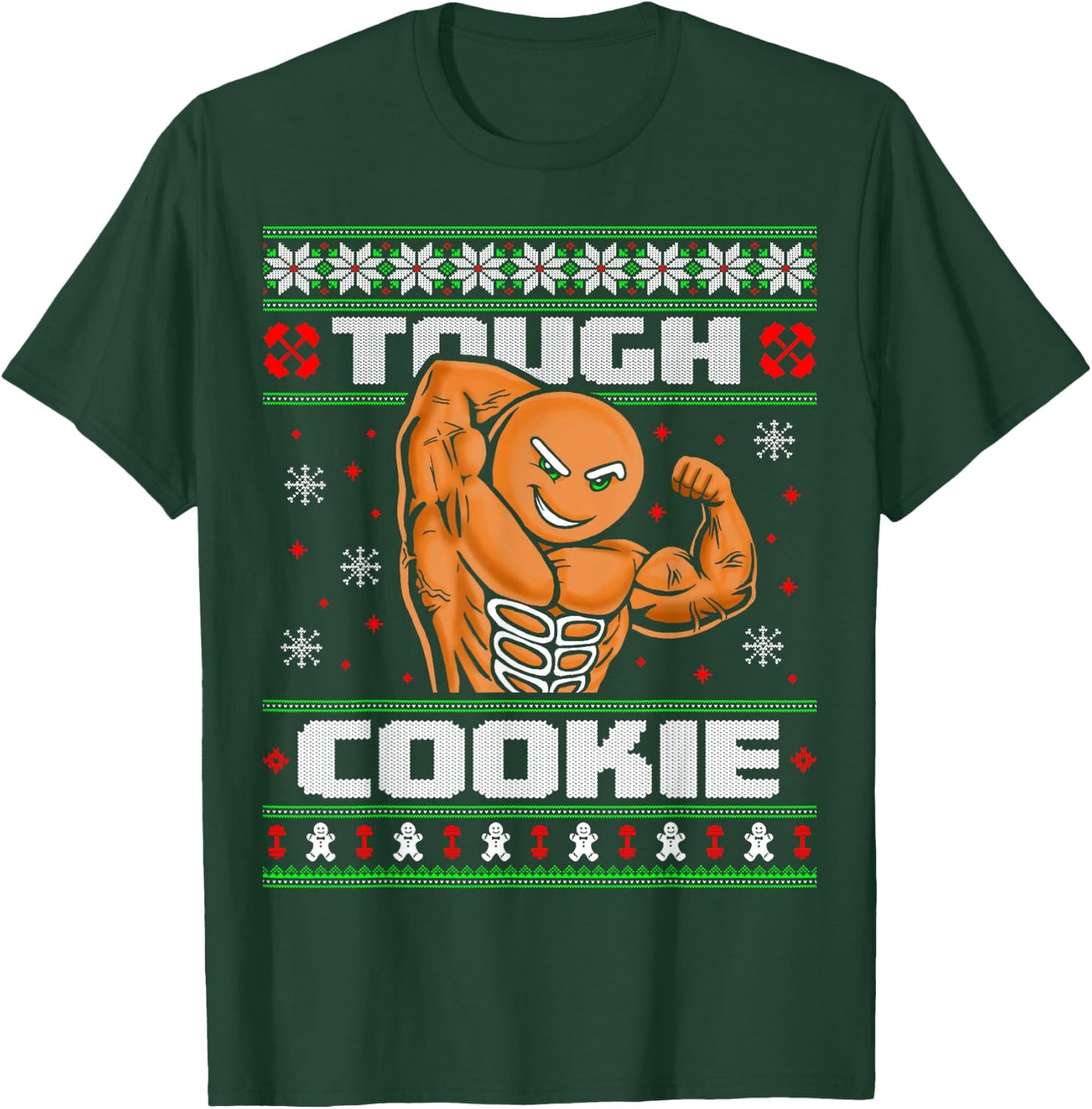 Gingerbread Man Funny Ugly Christmas Sweater Gym Workout T-Shirt - T-Shirt | Forest