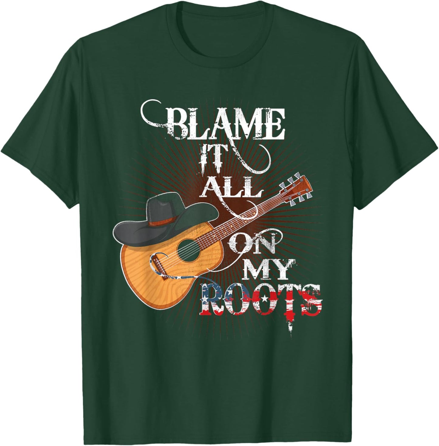 Blame It All On My Roots Shirt Men Country Music Lover T-Shirt - T-Shirt | Forest