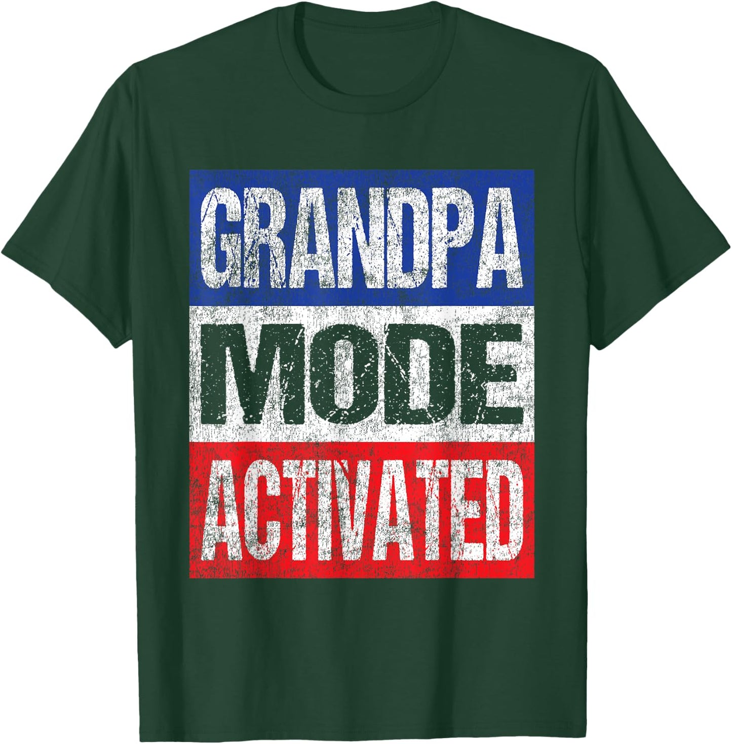 Grandpa Mode Activated - Patriotic 1st Time Grandpa T-Shirt - T-Shirt | Forest