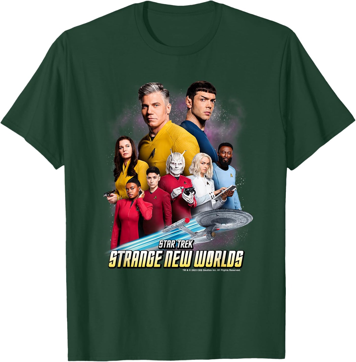 Star Trek Strange New Worlds Crew Pike Spock Uhura Ortegas T-Shirt - T-Shirt | Forest