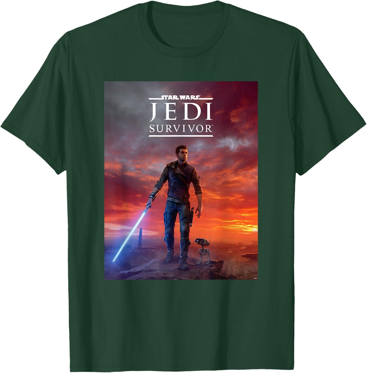 Star Wars Jedi: Survivor Cal Kestis BD-1 Game Poster Art T-Shirt - T-Shirt | Forest