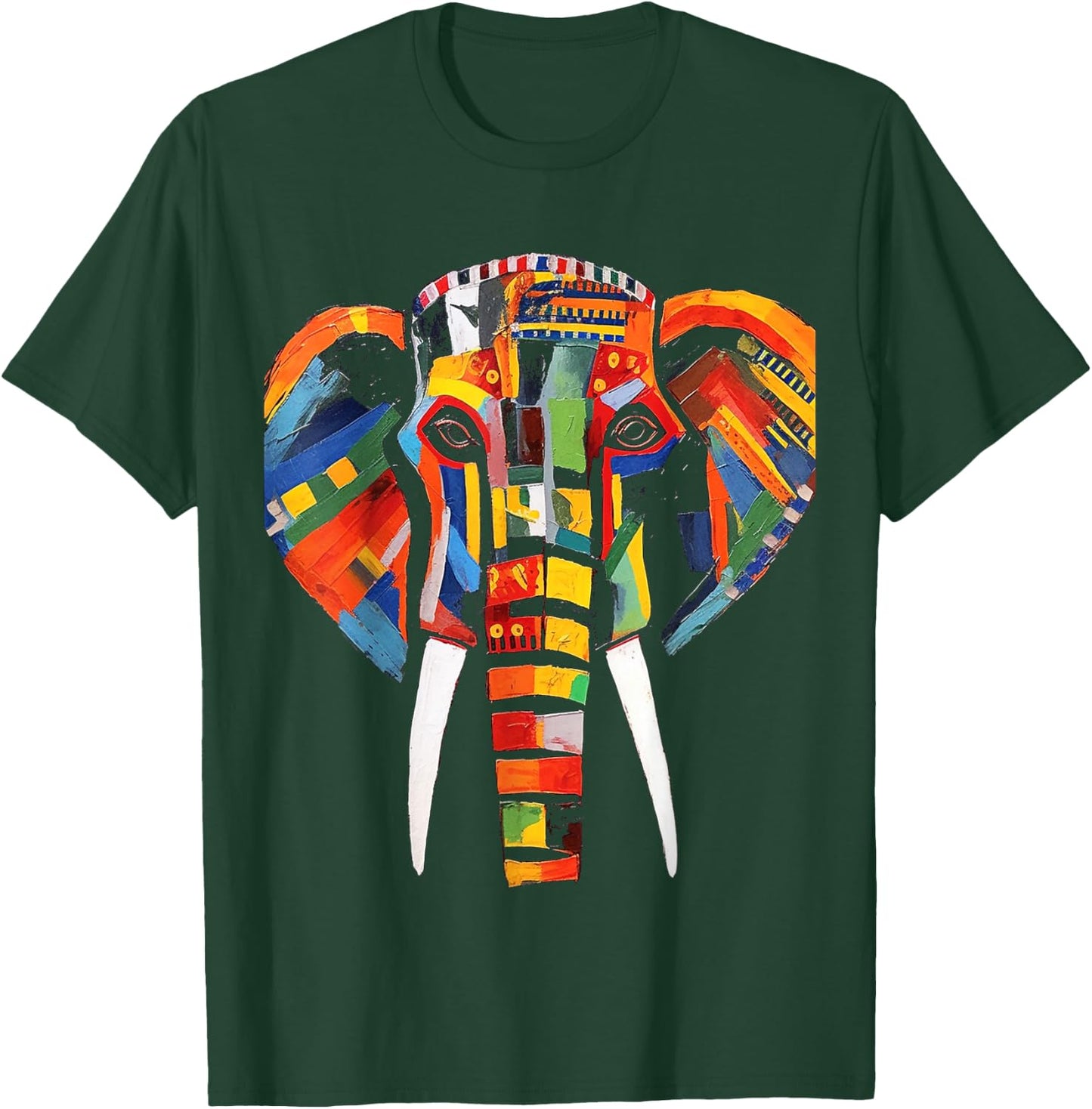 Elephant Colourful Artwork - Animal Motif Art Animal Elephant T-Shirt - T-Shirt | Forest