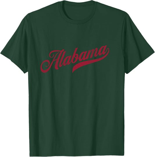 Alabama Varsity Script Classic Sports Jersey Style T-Shirt - T-Shirt | Forest