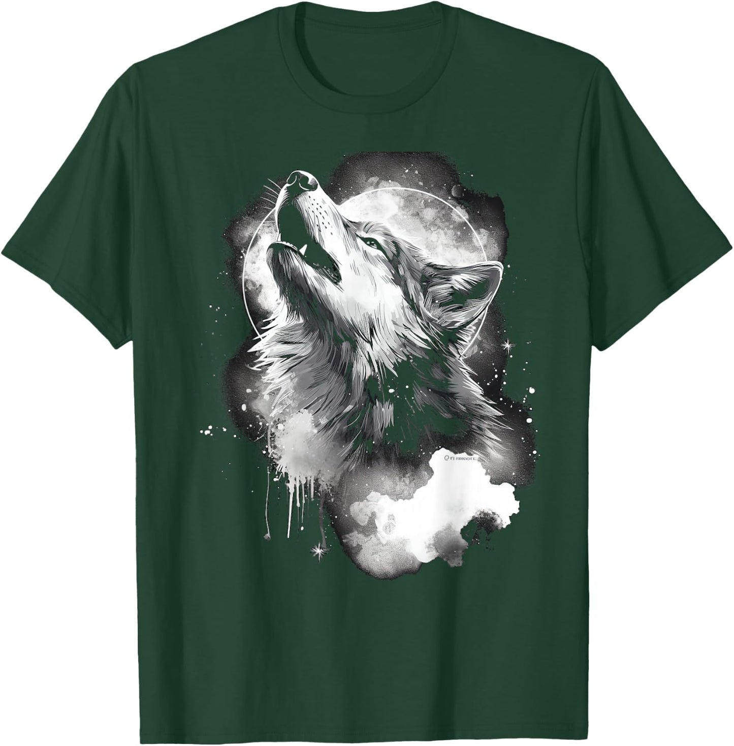 Wolves howling at moon wolf wild animal T-Shirt - T-Shirt | Forest
