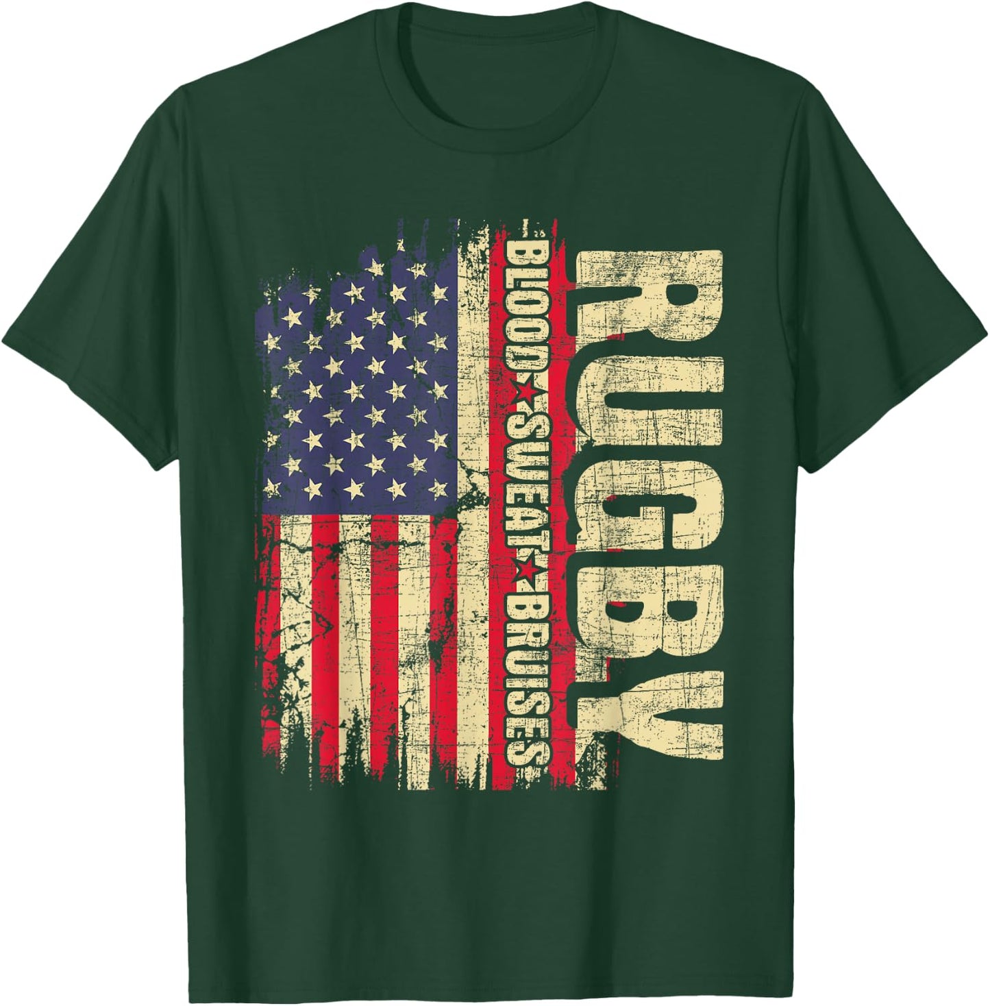 Rugby Blood Sweat Bruises - Rugby Player Coach Dad Mom T-Shirt - T-Shirt | Forest