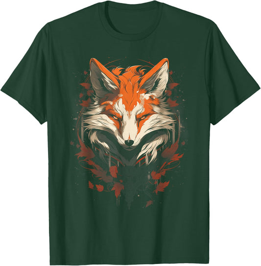 Anime Kitsune Artwork Fox T-Shirt - T-Shirt | Forest
