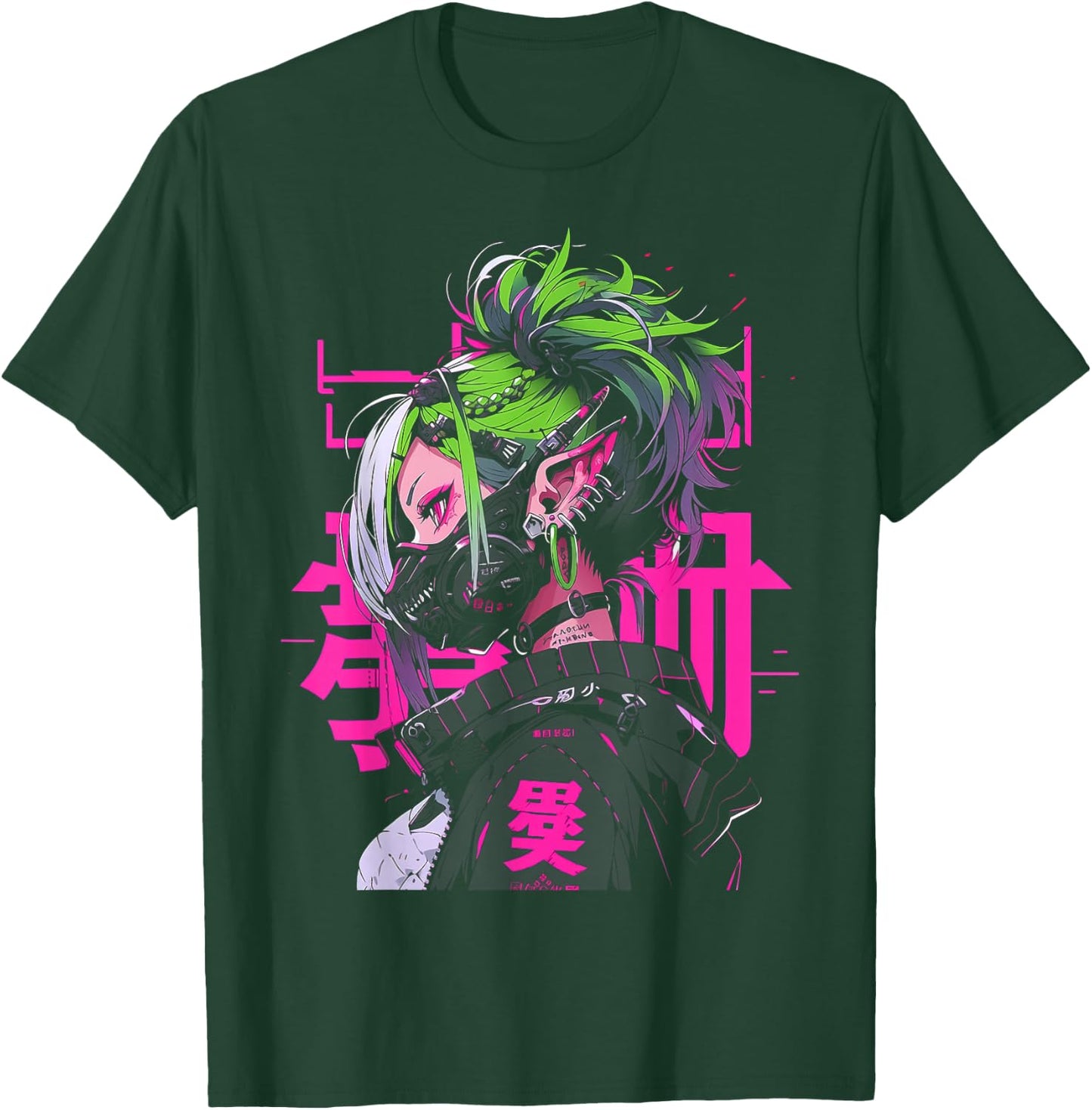 Anime Manga Cyberpunk Aesthetic Techwear Harajuku T-Shirt - T-Shirt | Forest