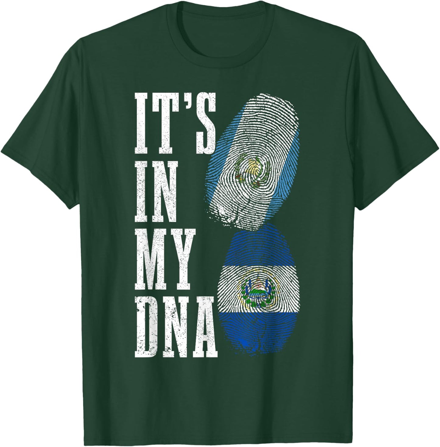 Guatemala El Salvador DNA Guatemalan Salvadorian Flag Pride T-Shirt - T-Shirt | Forest