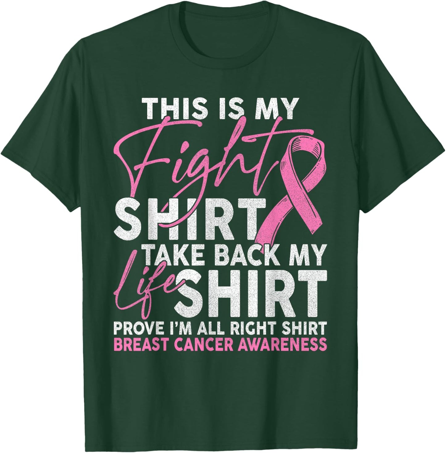 This Is My Fight Breast Cancer Fighter Pink Boxing Glove T-Shirt - T-Shirt | Forest