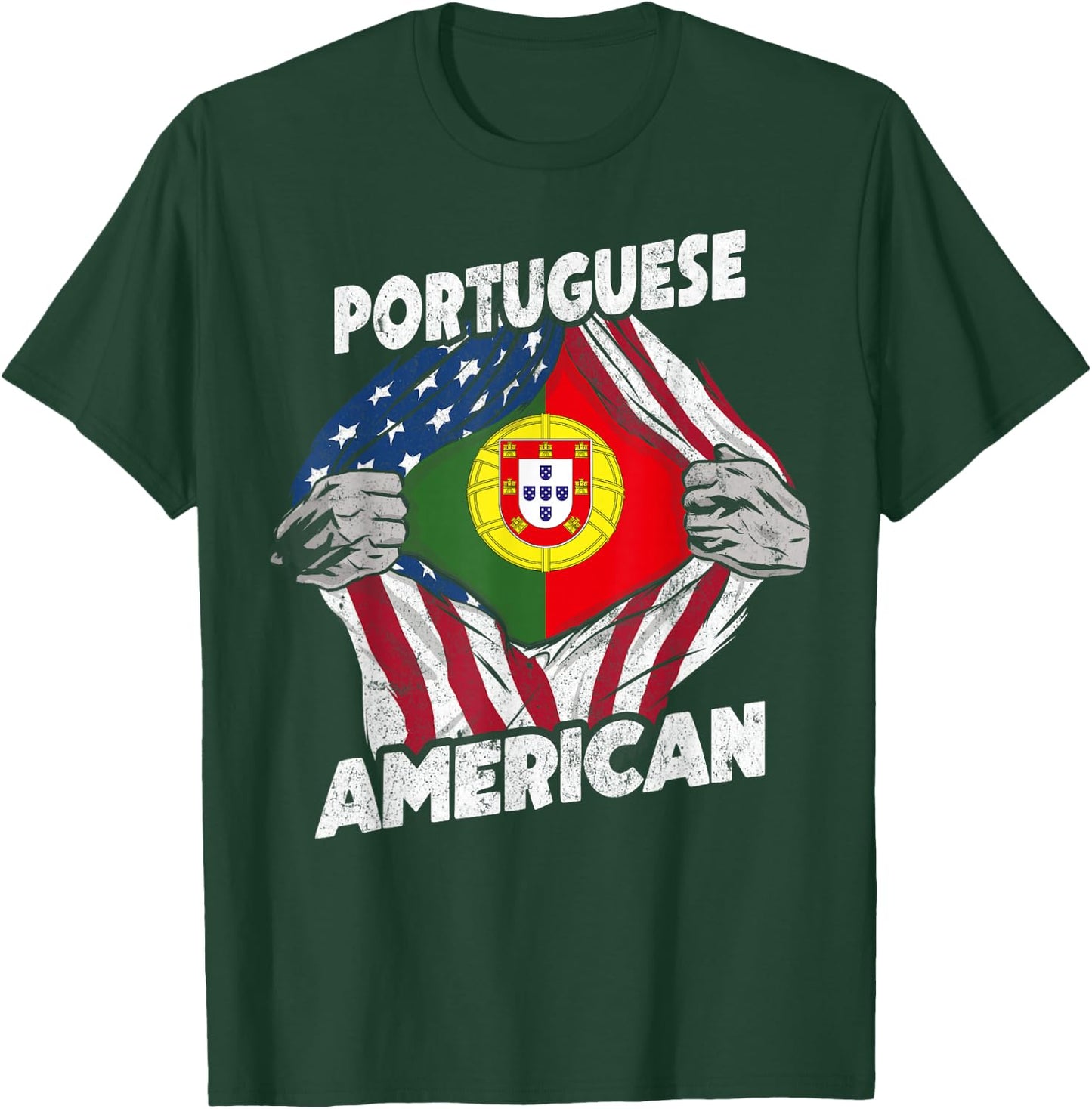Portuguese And American Flag Portugal Proud T-Shirt - T-Shirt | Forest
