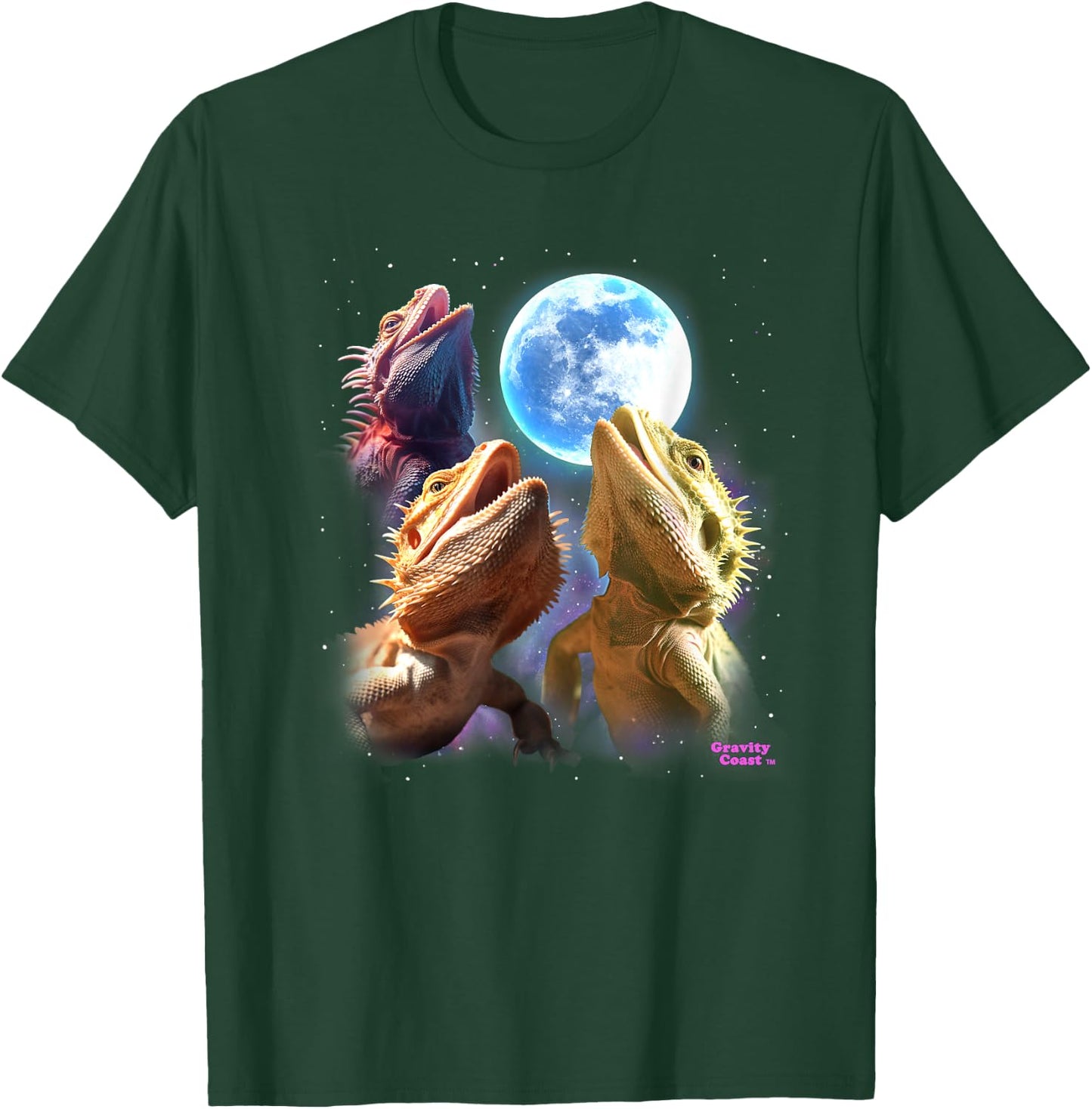 Bearded Dragon Shirts Lizards Howling at the Moon Beardies T-Shirt - T-Shirt | Forest