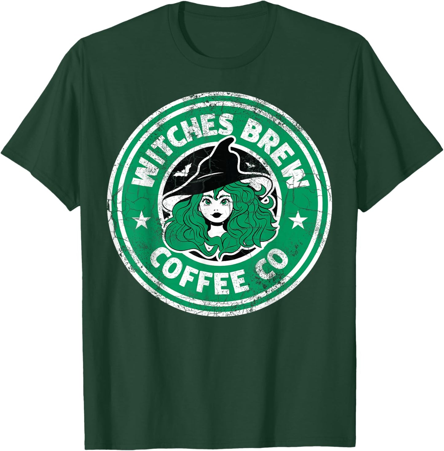 Retro Witches Brew Coffee Co T-Shirt - T-Shirt | Forest