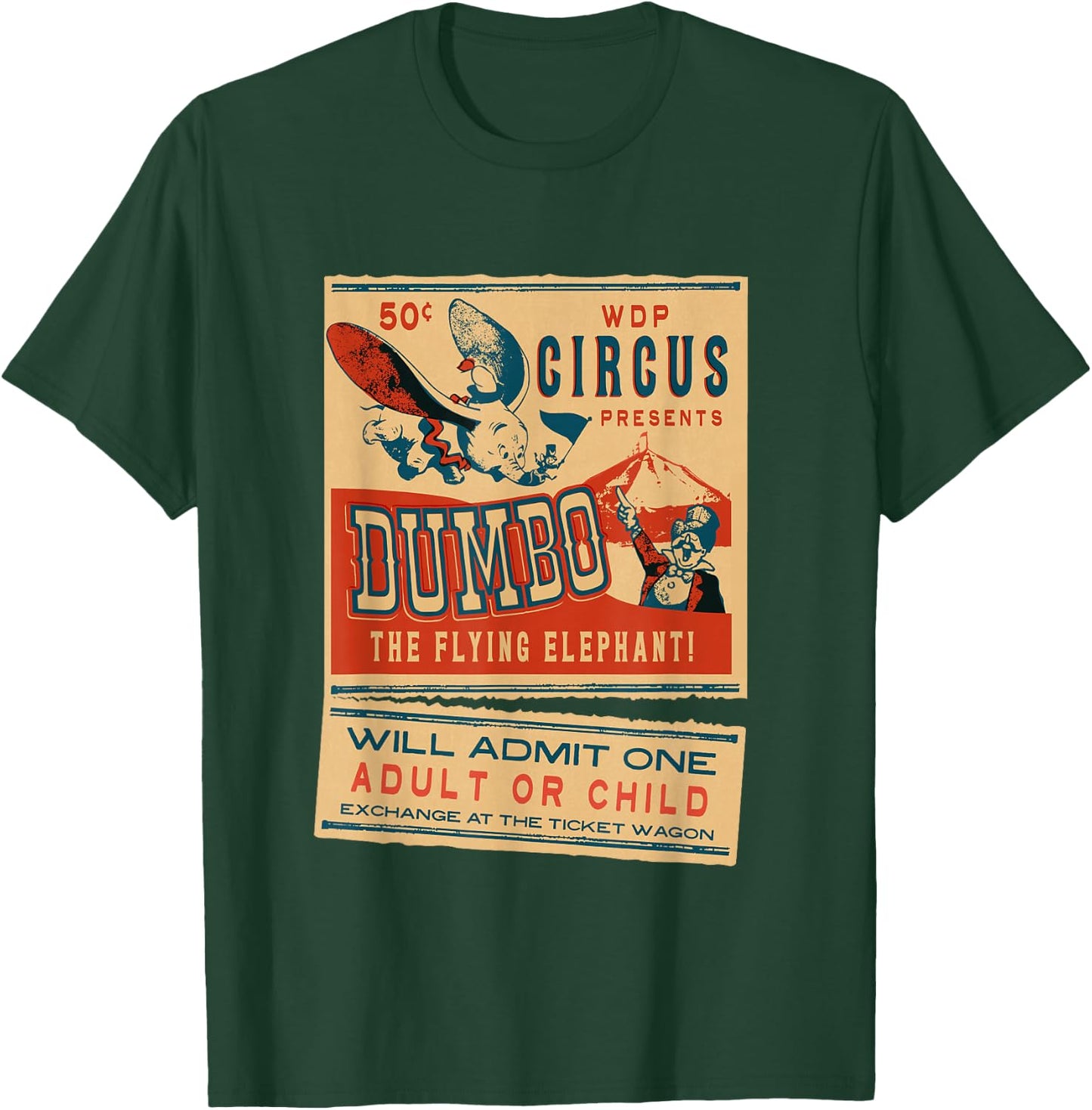 Disney Dumbo the Flying Elephant Circus Ticket Vintage Retro T-Shirt - T-Shirt | Forest