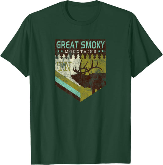 Great Smoky Mountains National Park Vintage Moose T-Shirt - T-Shirt | Forest