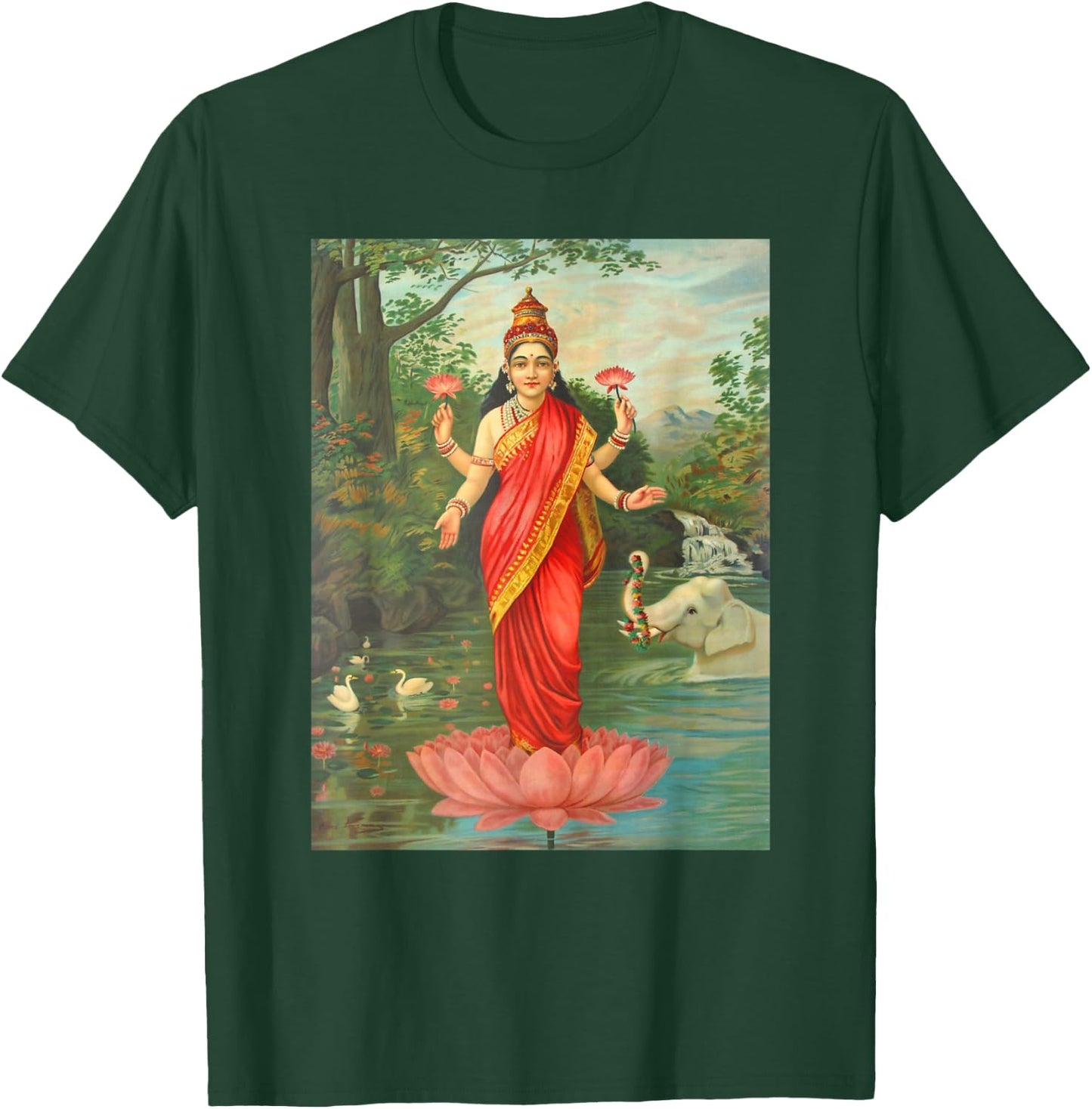 Goddess Lakshmi Painting T-Shirt - T-Shirt | Forest