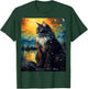 Surreal Starry Night Norwegian Forest Cat Men Women Girls Kids T-Shirt - T-Shirt | Forest