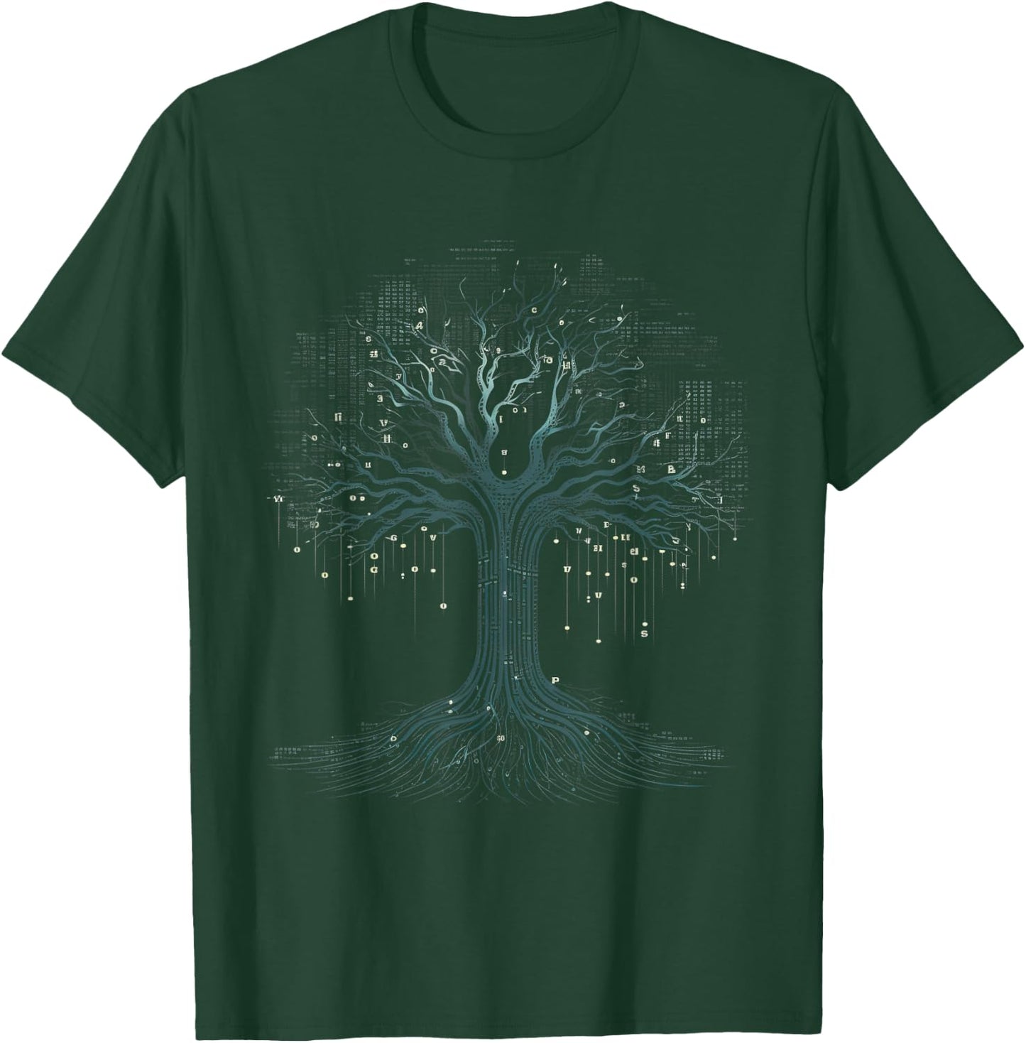 Binary Hacking Coding Software Programming Binary Code Tree Computer Science Technology Coder T-Shirt - T-Shirt | Forest
