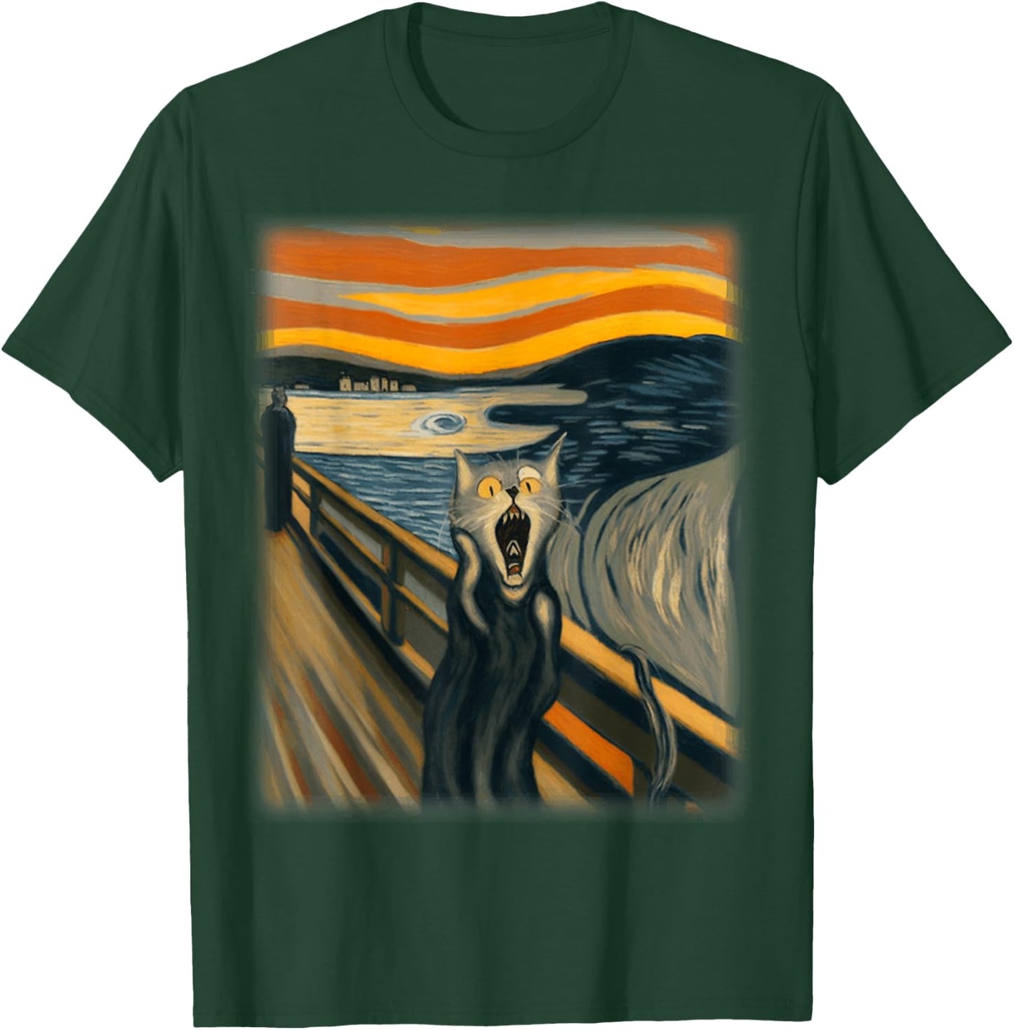 The Scream Cat Funny Munch Cat | Cat Lover, Cat Mom, Cat Dad T-Shirt - T-Shirt | Forest