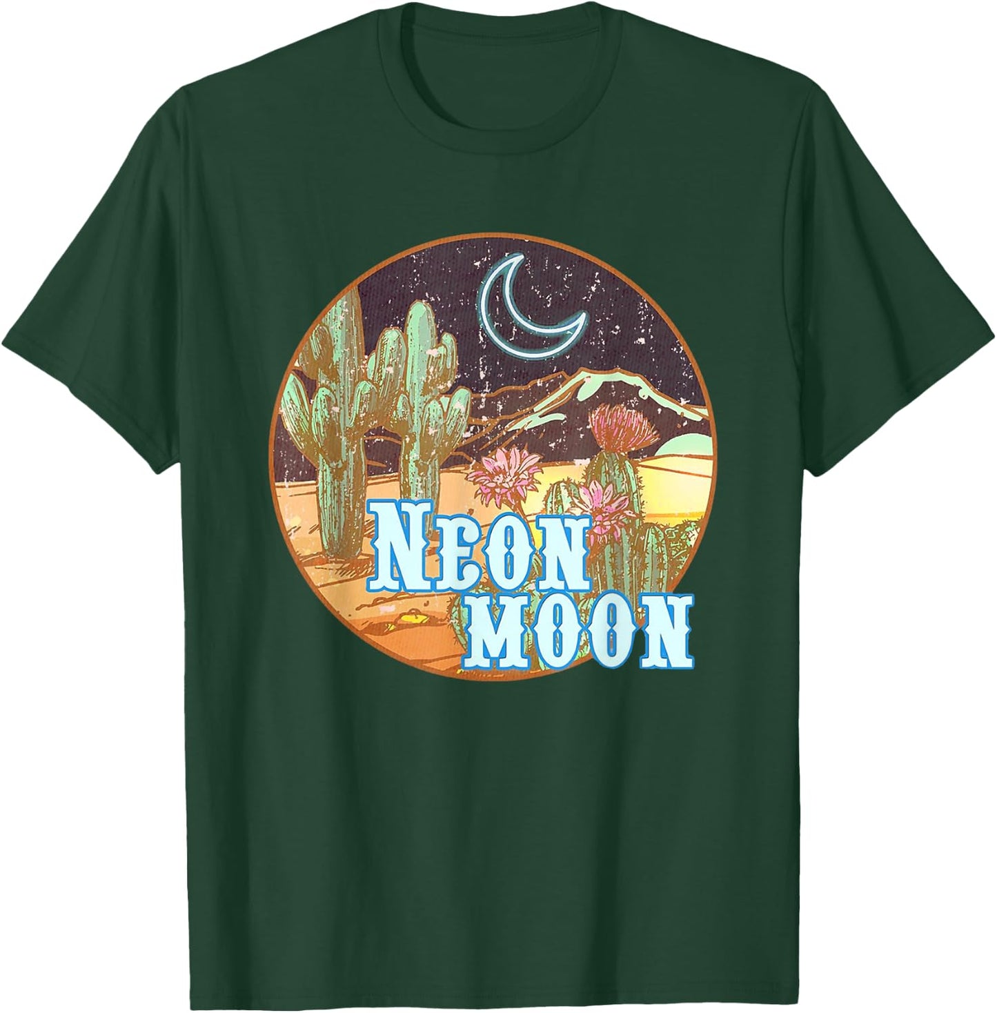 Neon 90s Moon Country Western Cowboy Cowgirl T-Shirt - T-Shirt | Forest