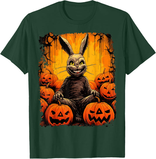 Pop Art Colorful Bunny Rabbit Halloween Pumpkin T-Shirt - T-Shirt | Forest