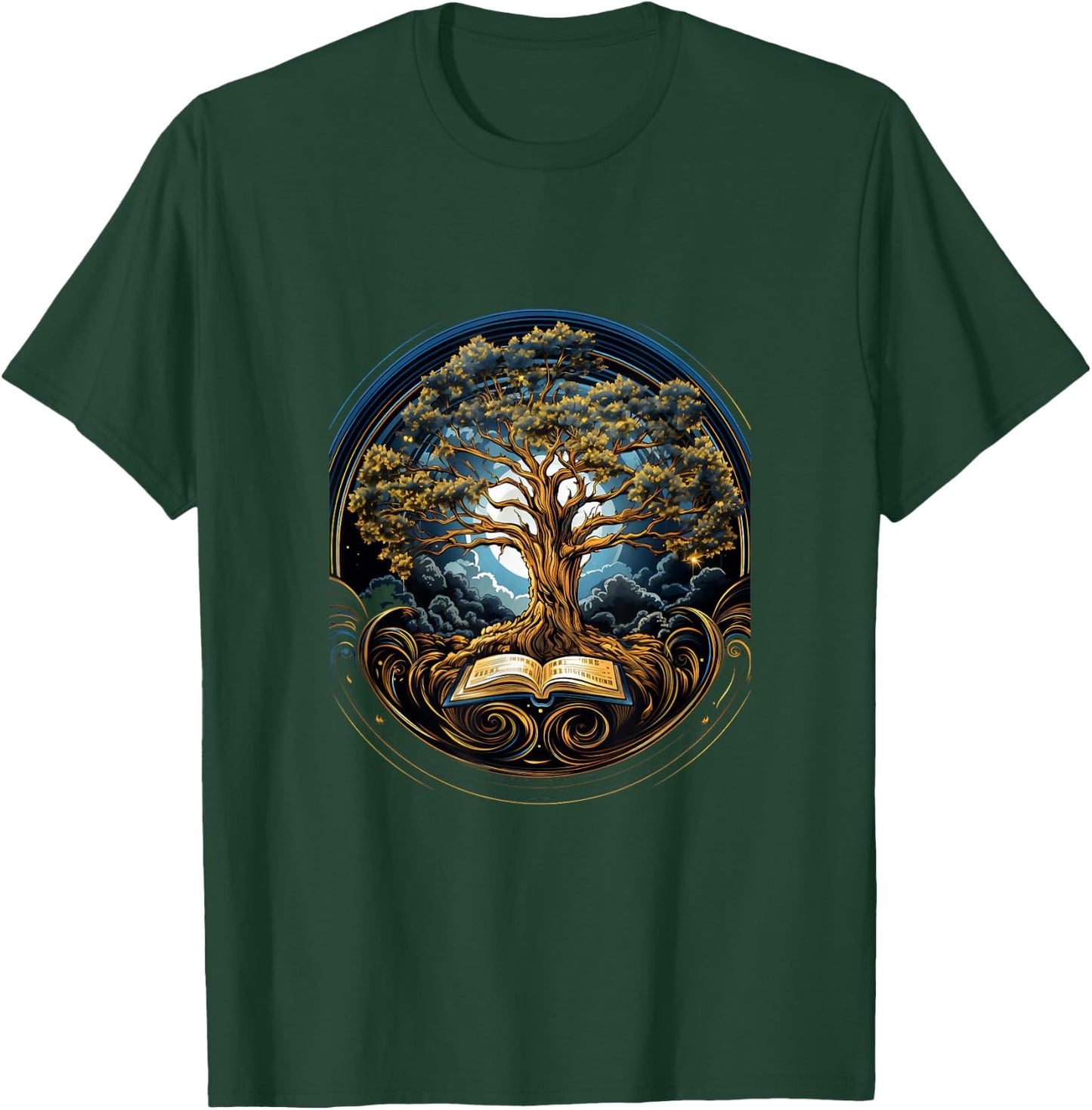 Back to School Tree of Knowledge Book Teacher Student T-Shirt - T-Shirt | Forest