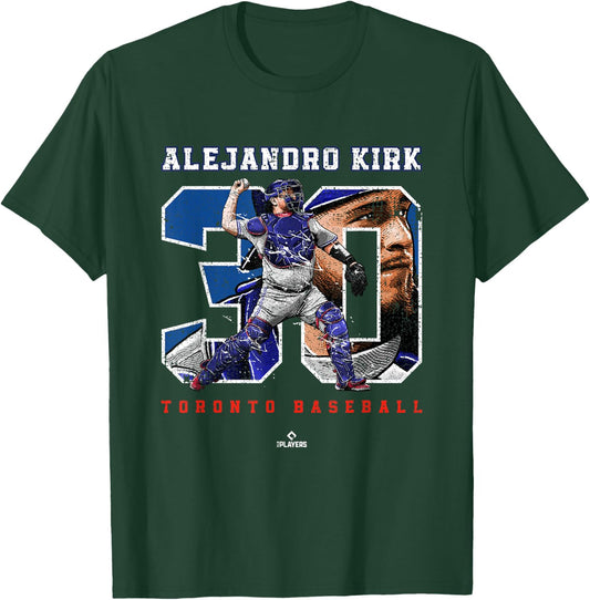 Number and Portrait Alejandro Kirk Toronto MLBPA T-Shirt - T-Shirt | Forest