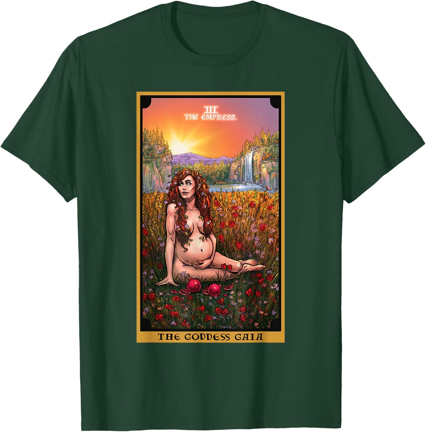 The Goddess Gaia The Empress Tarot Card Greek Pagan Witch T-Shirt - T-Shirt | Forest