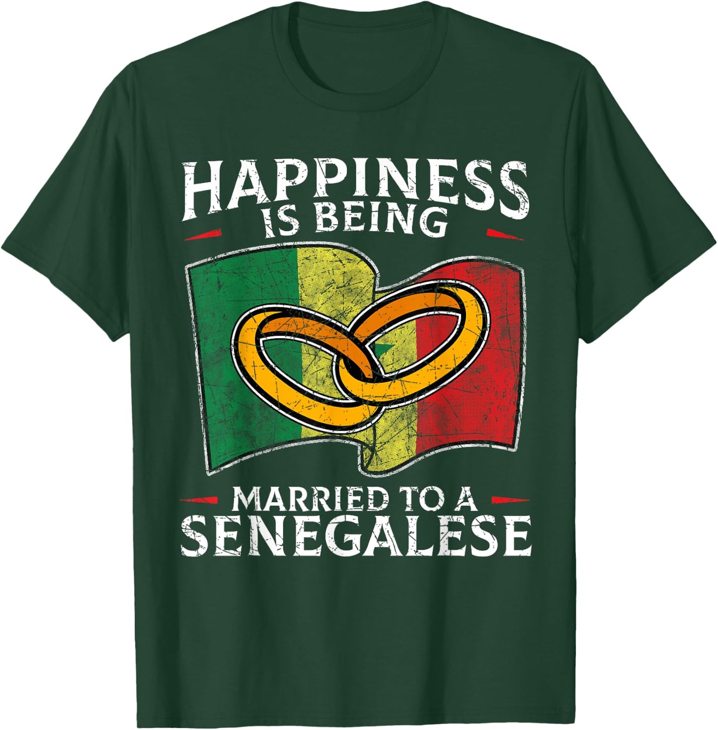 Senegalese Wedding Republic of Senegal Roots Flag Married T-Shirt - T-Shirt | Forest