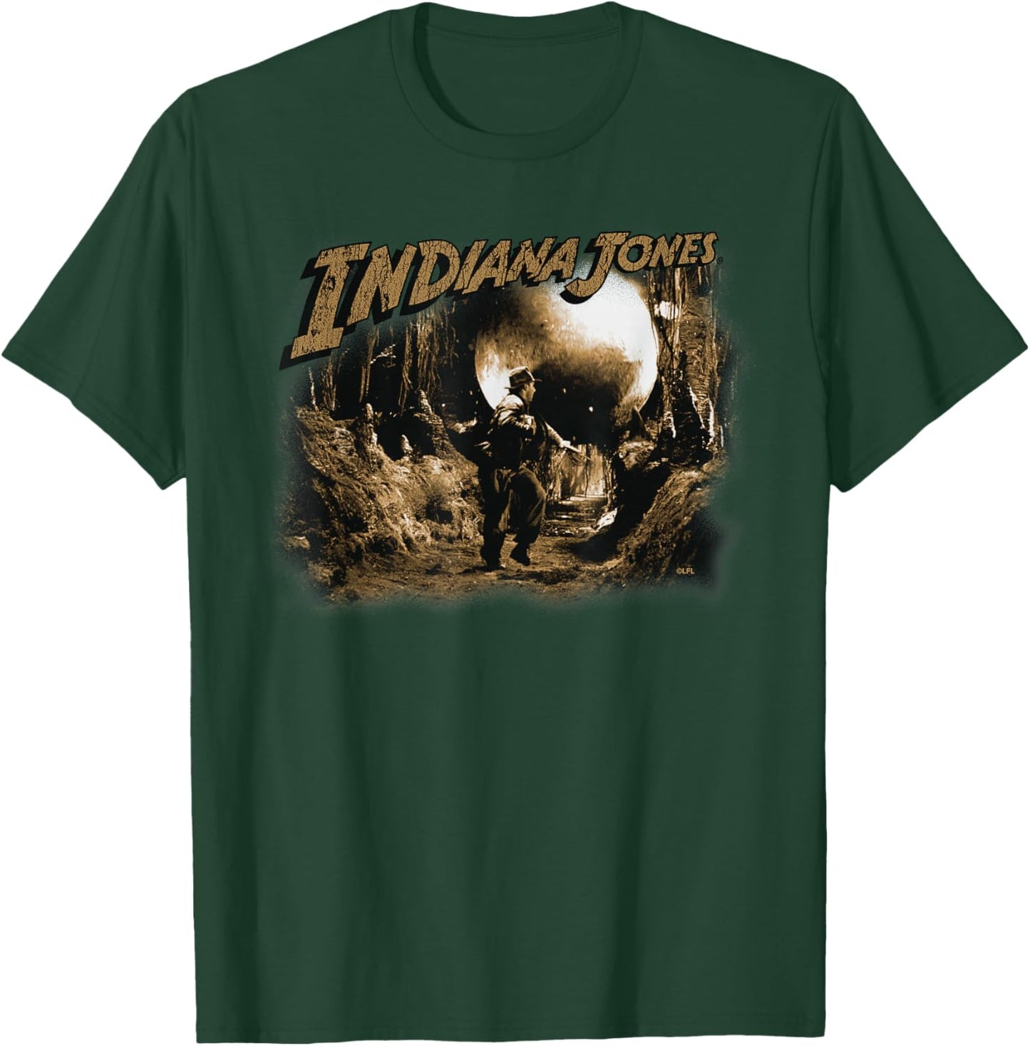 Lucasfilm Indiana Jones Raiders of The Lost Ark Boulder Run Small T-Shirt - T-Shirt | Forest
