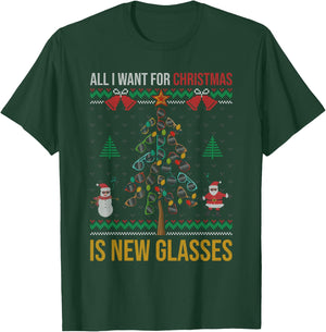 All I Want For Christmas Is New Glasses Optometrist Optician T-Shirt - T-Shirt | Forest