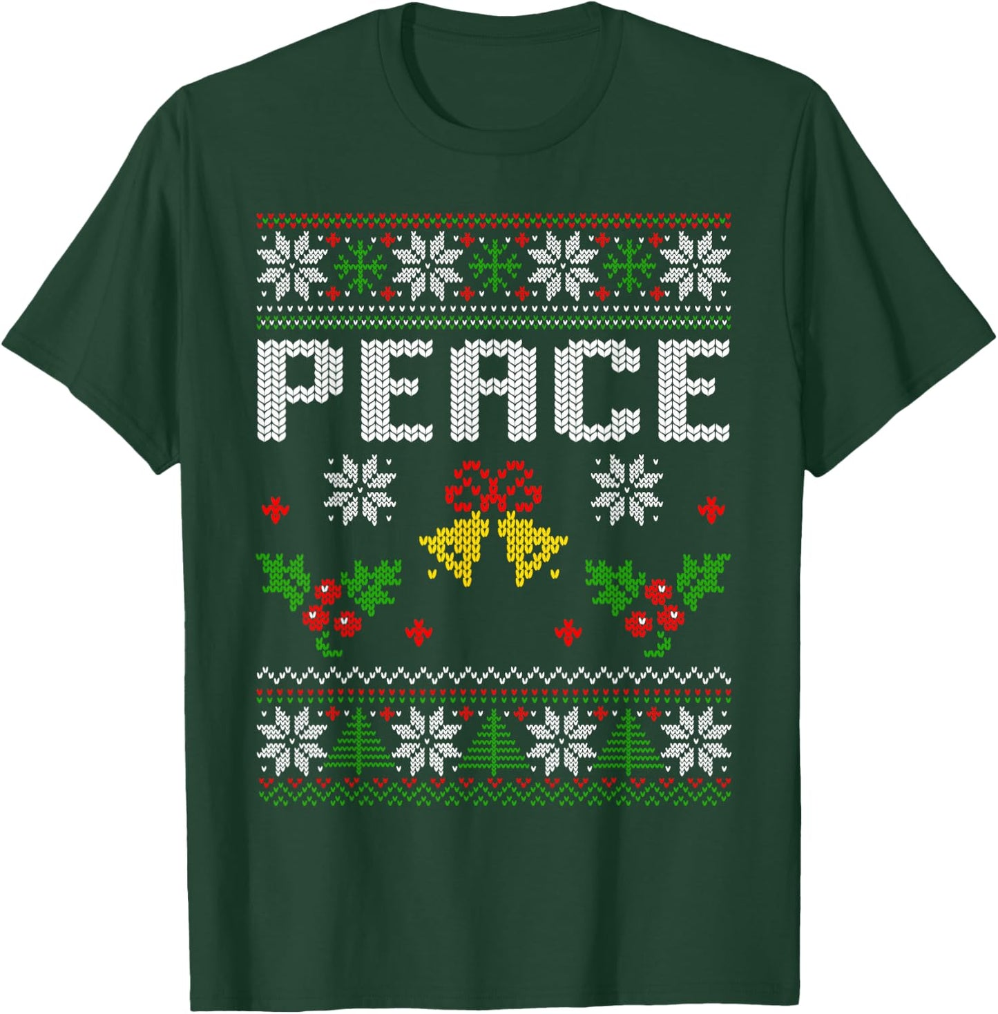 Peace I Come in Peace Couple Matching Ugly Christmas Sweater T-Shirt - T-Shirt | Forest