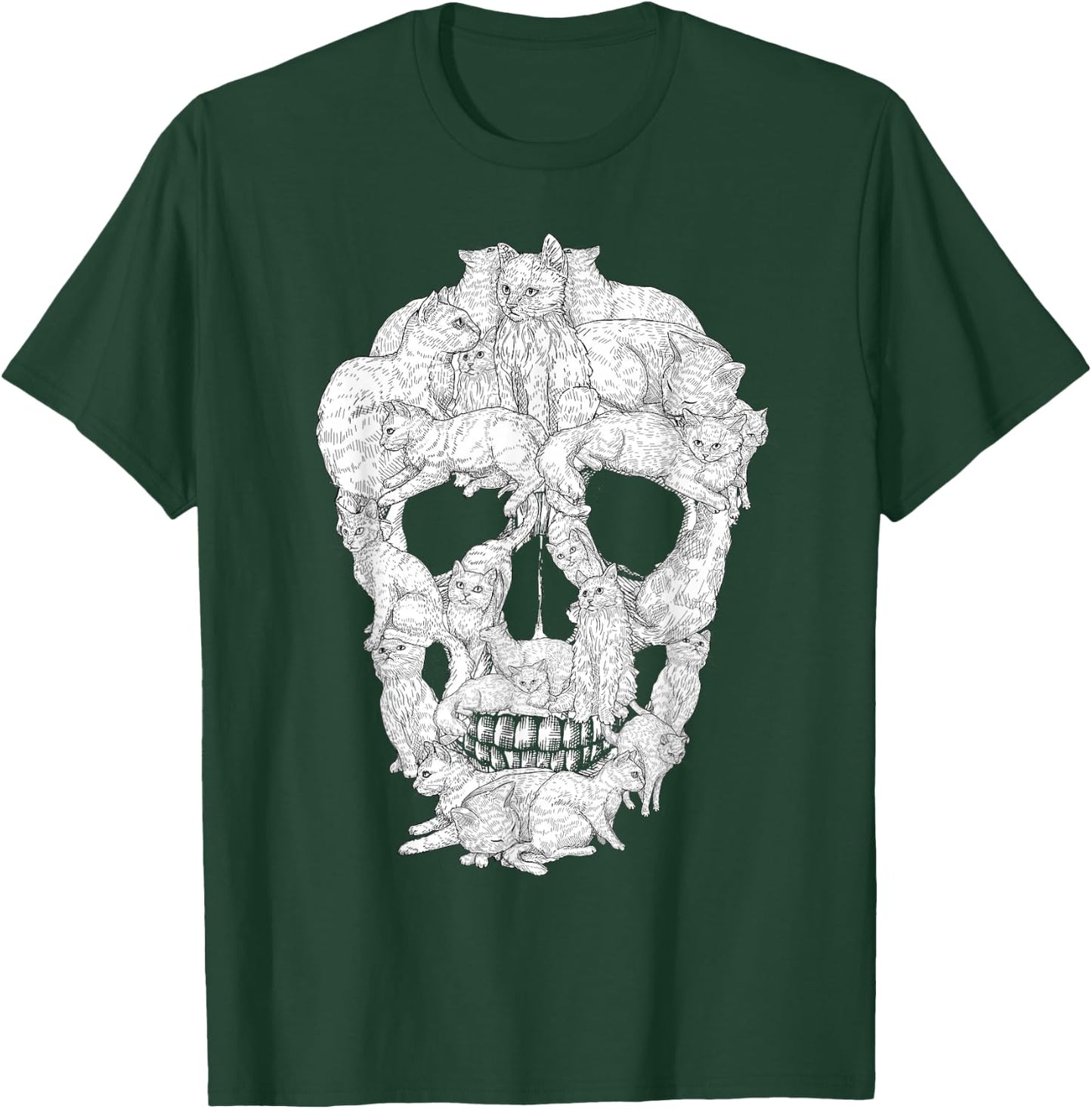 Best Cat Skull Women Halloween Skeleton Cat Lover T-Shirt - T-Shirt | Forest