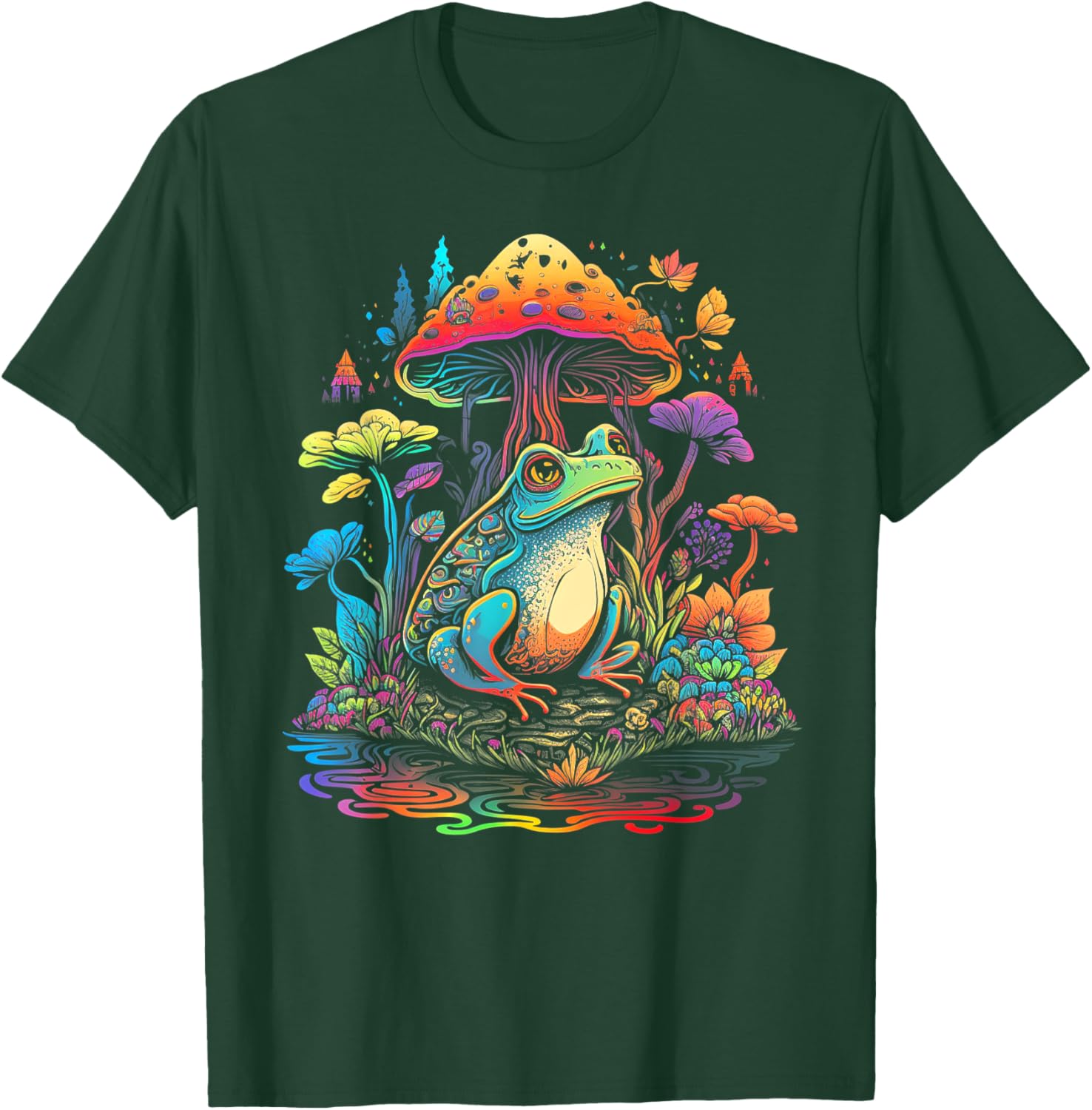 Mushroom Funny 80s Frog 70s Rainbow 60s Nature Flowers 90s T-Shirt - T-Shirt | Forest