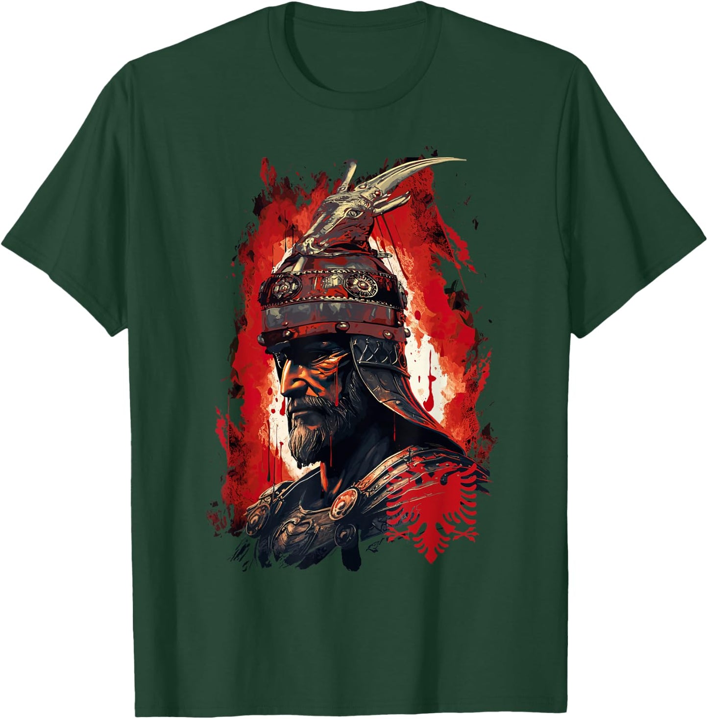 Skanderbeg Albanian National Hero Eagle Kosovo Albanian T-Shirt - T-Shirt | Forest