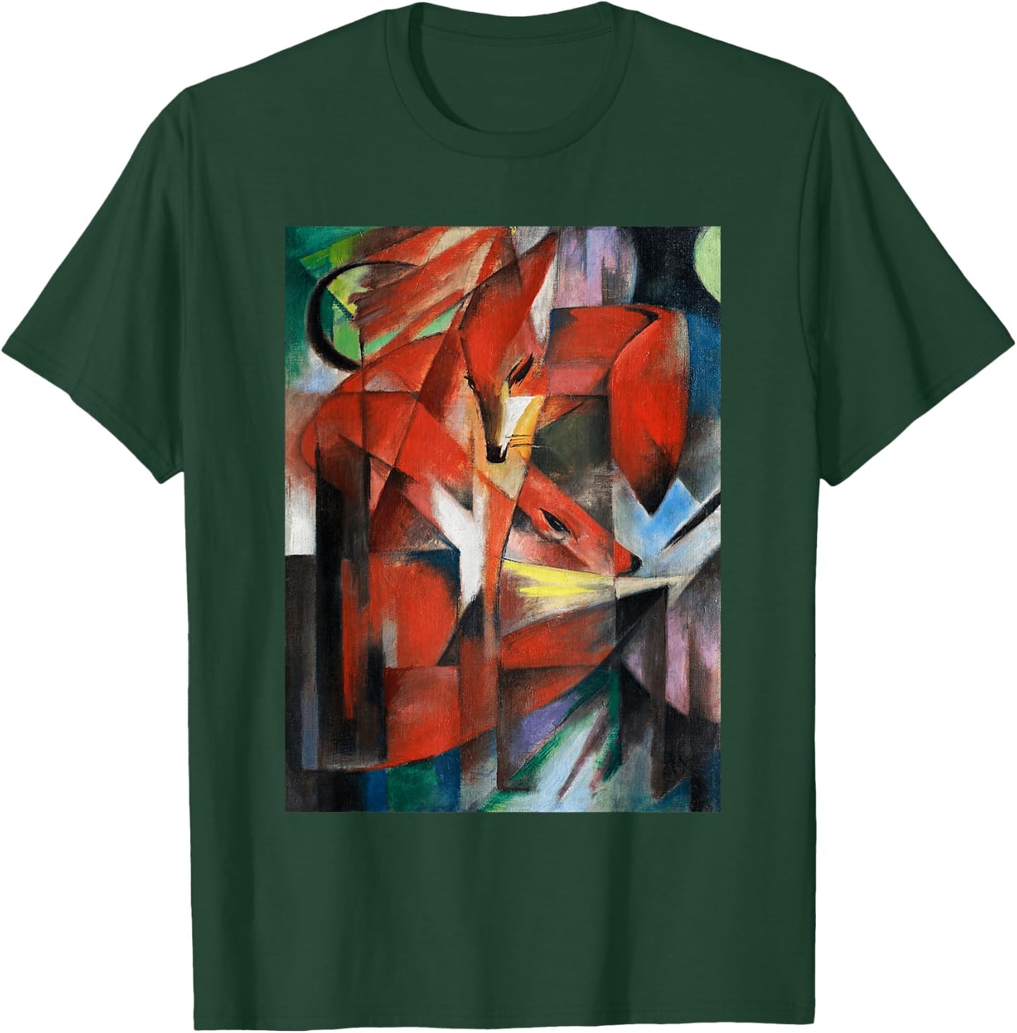 Franz Marcs The Foxes Famous Cubism Painting T-Shirt - T-Shirt | Forest